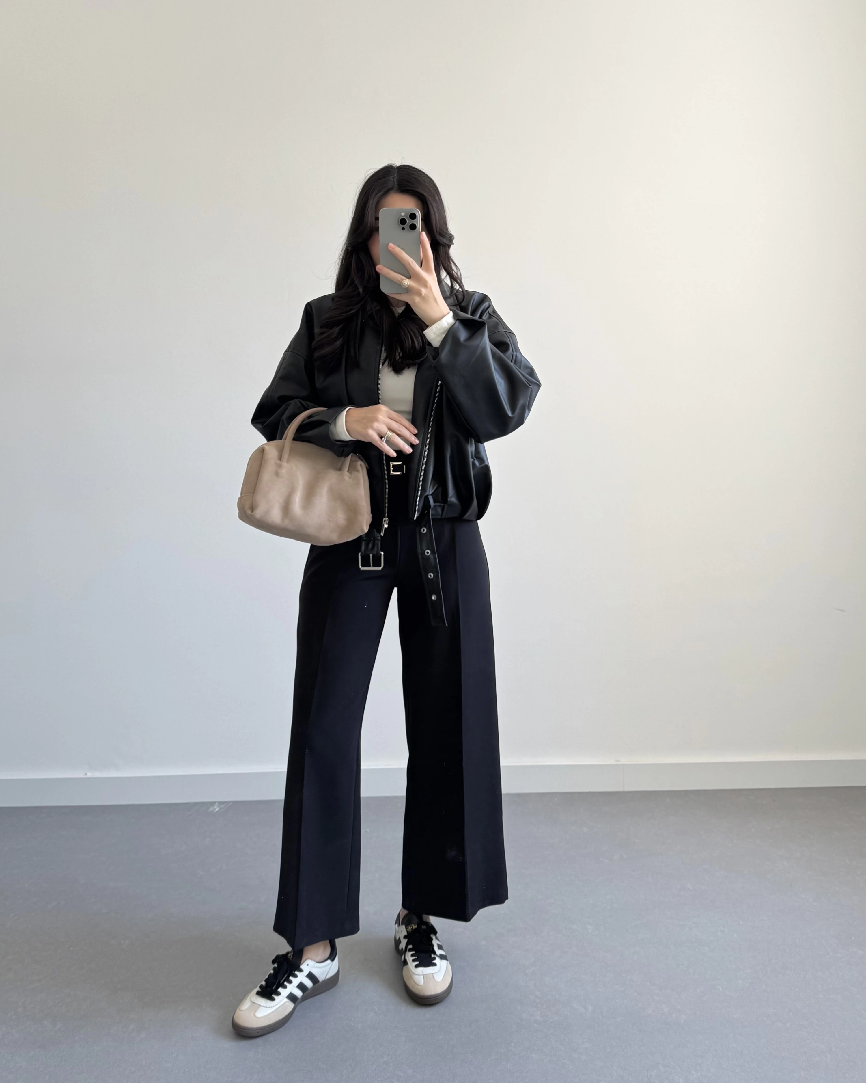 SİYAH BOMBER DERİ CEKET