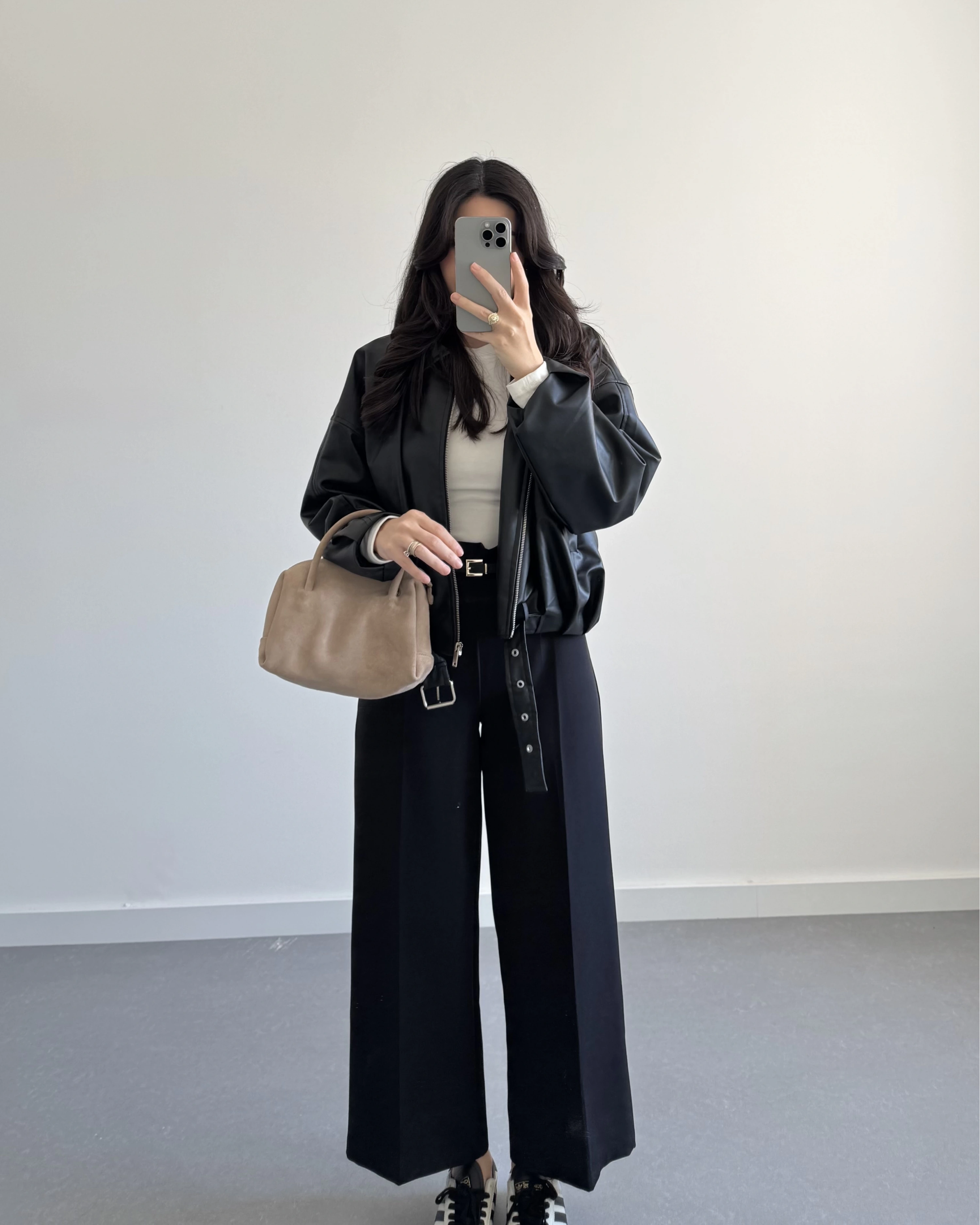 SİYAH BOMBER DERİ CEKET