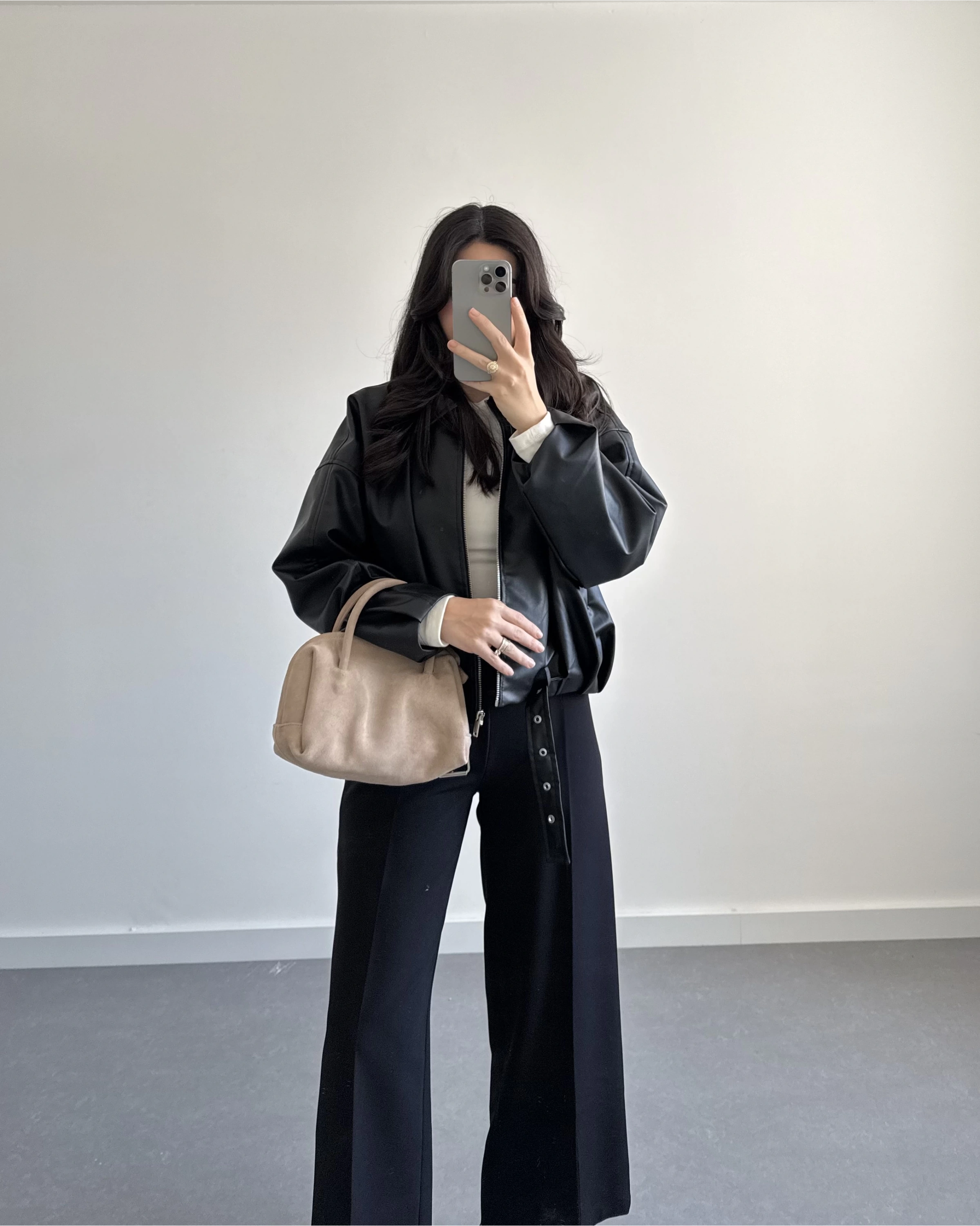 SİYAH BOMBER DERİ CEKET