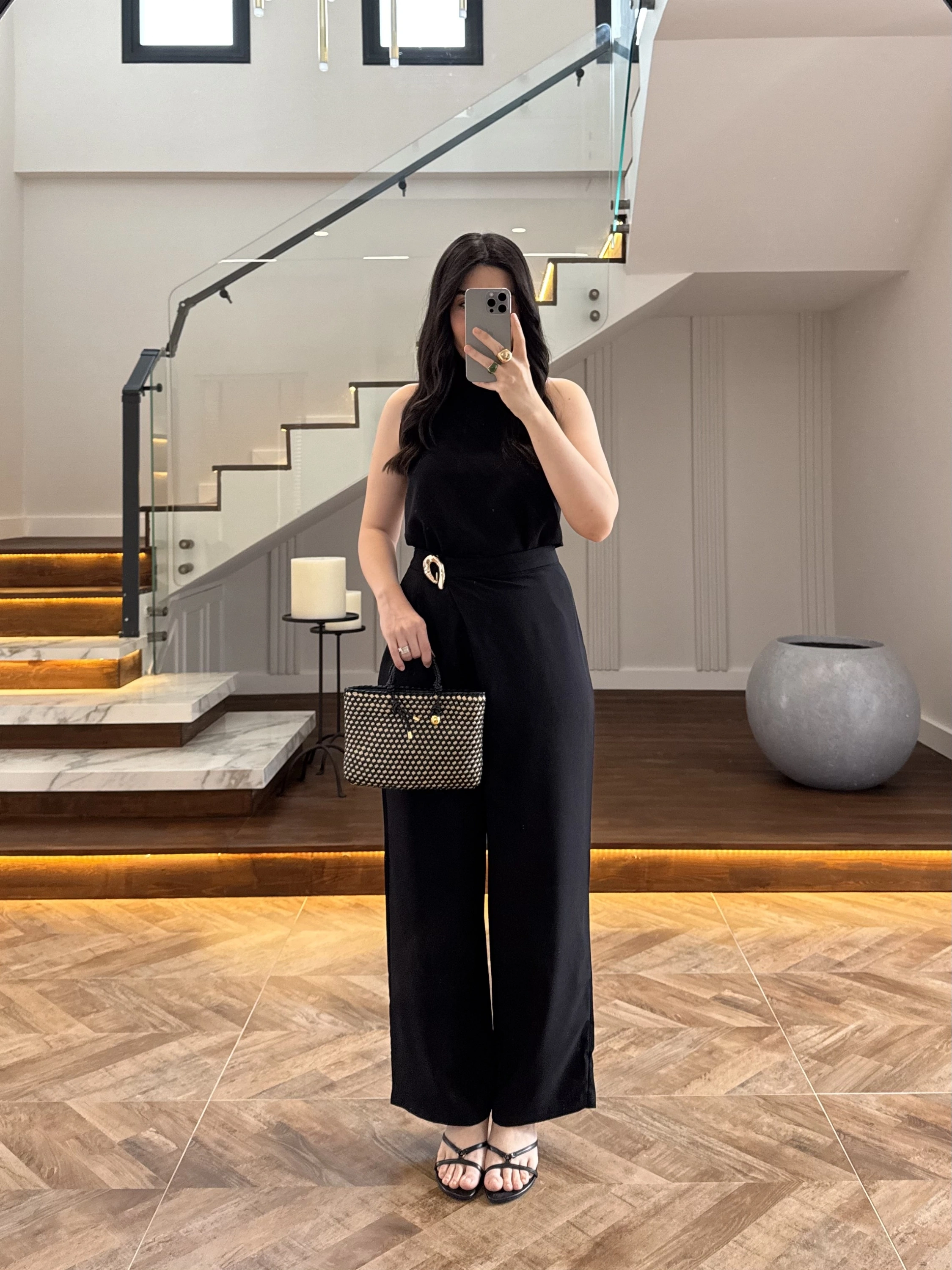 SİYAH HALTER YAKA BLUZ TAKIM-9160