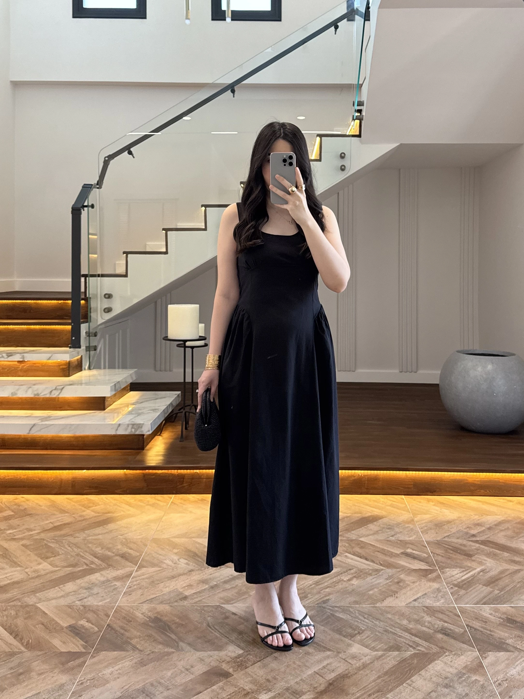SİYAH KUŞAKLI ELBİSE- 3998