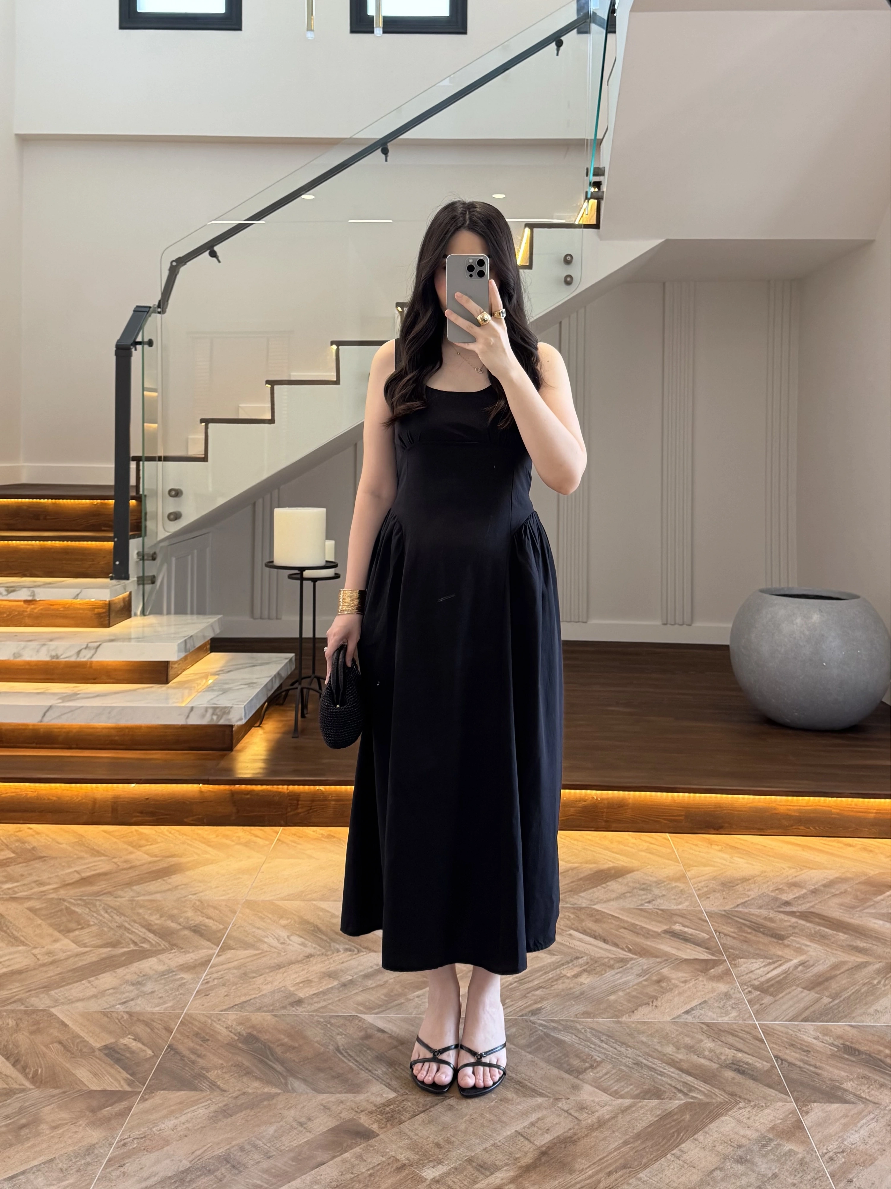 SİYAH KUŞAKLI ELBİSE- 3998