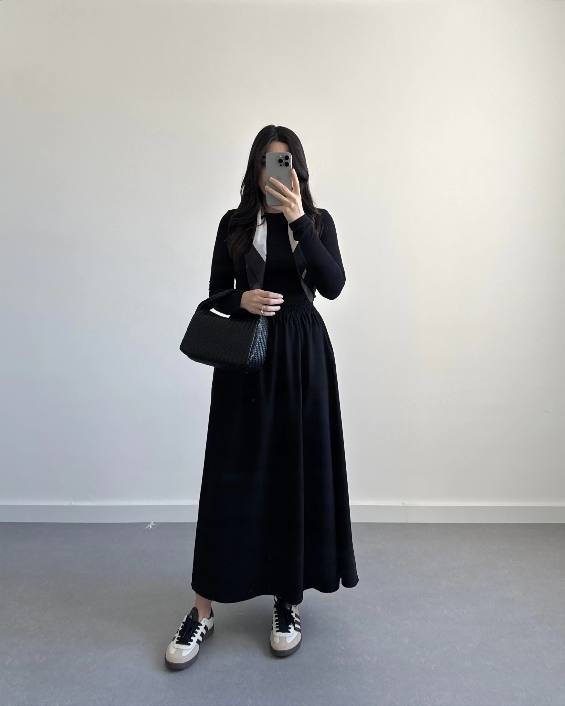 SİYAH MODAL MİDİ BOY ETEK