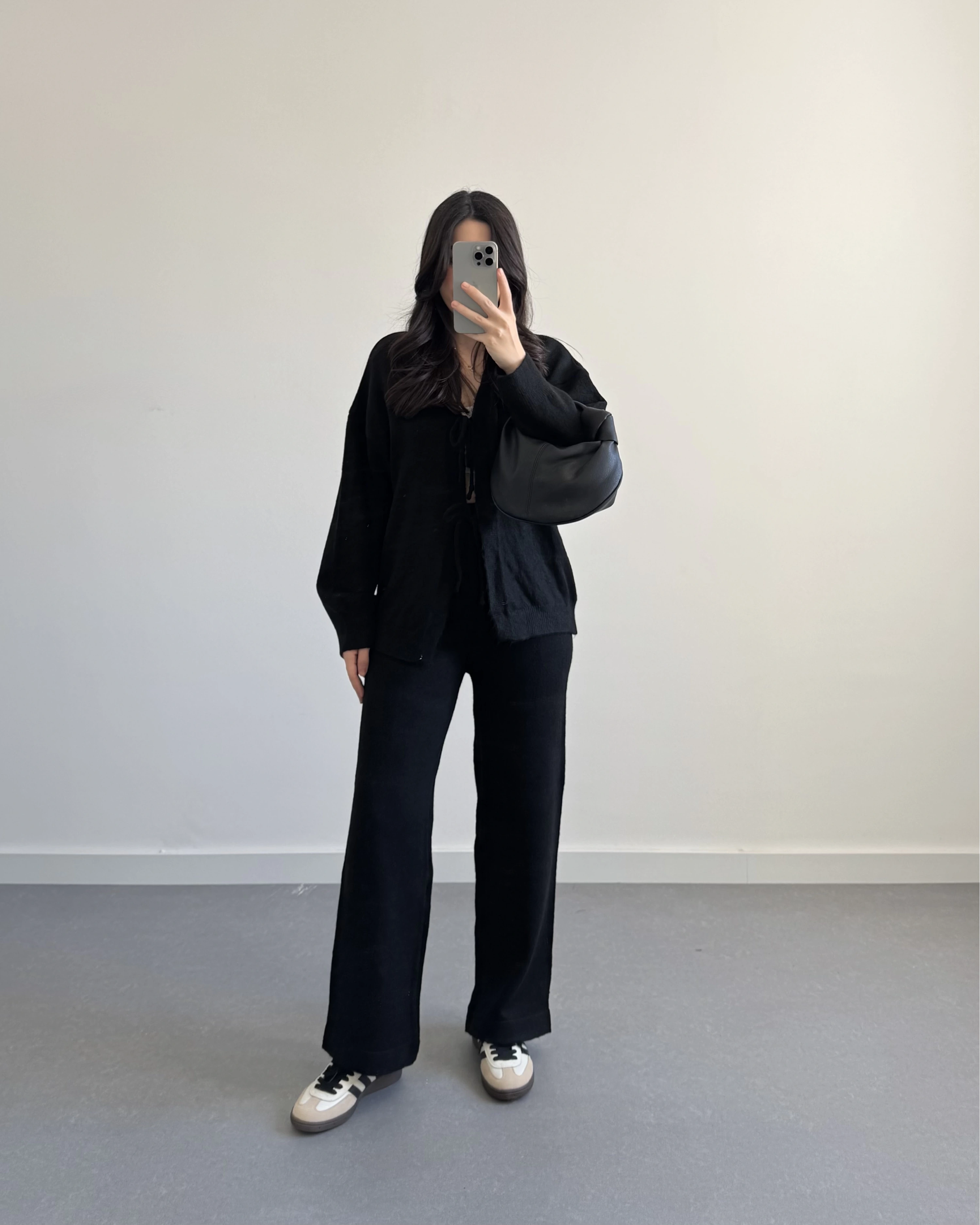 SİYAH ÖNÜ BAĞLAMALI PİNTEREST TAKIM