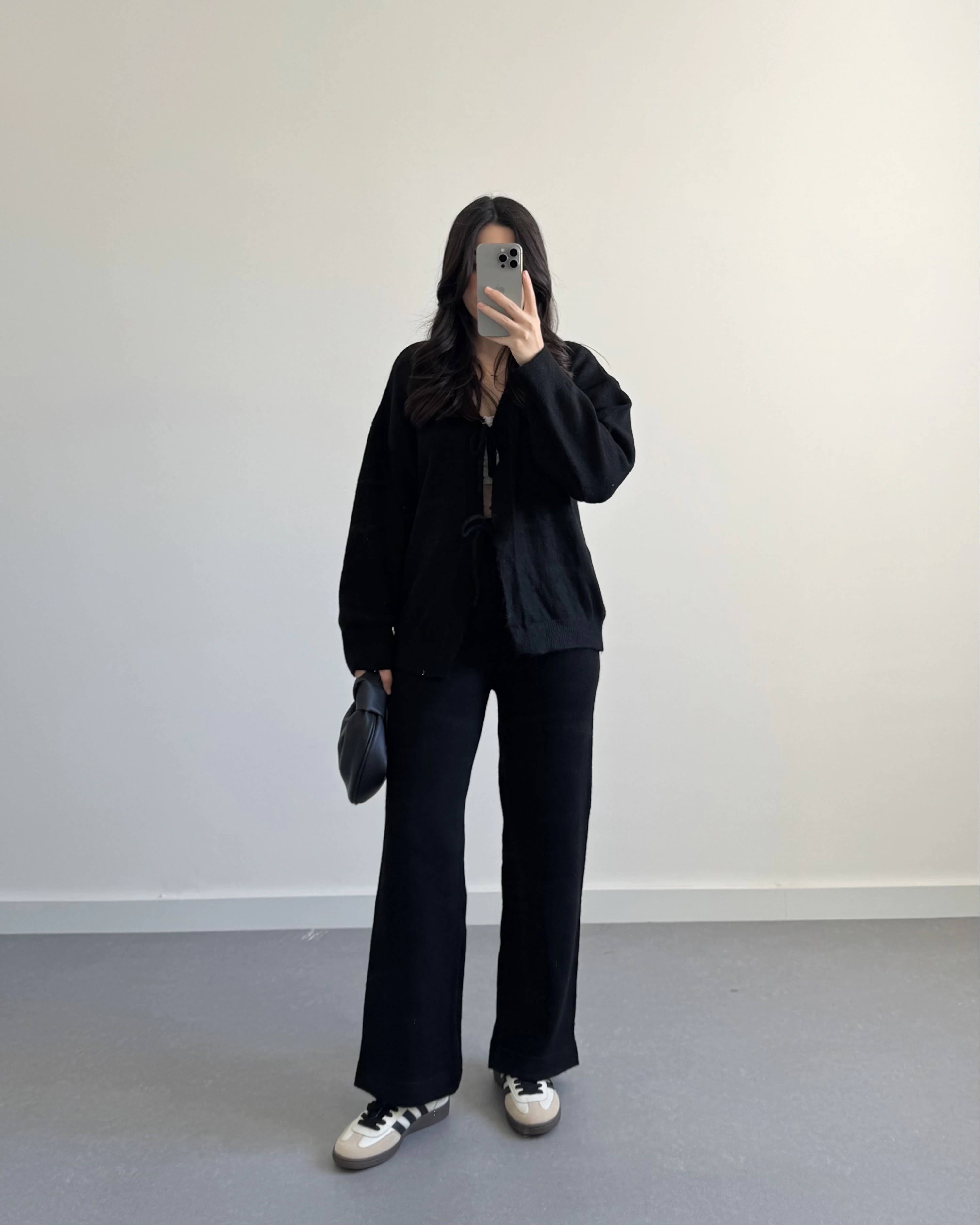 SİYAH ÖNÜ BAĞLAMALI PİNTEREST TAKIM