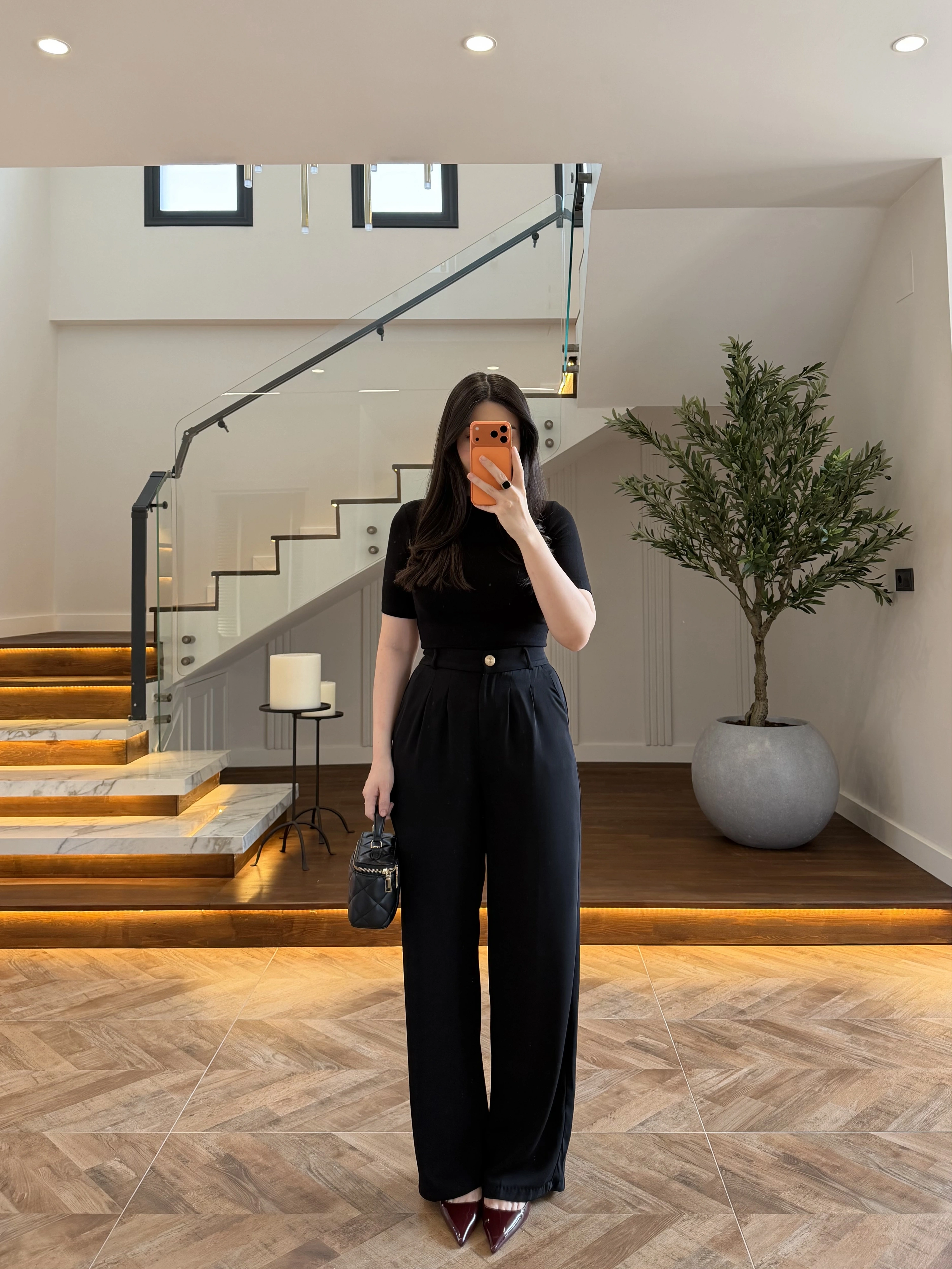 SİYAH PİLELİ PALAZZO PANTOLON-51078