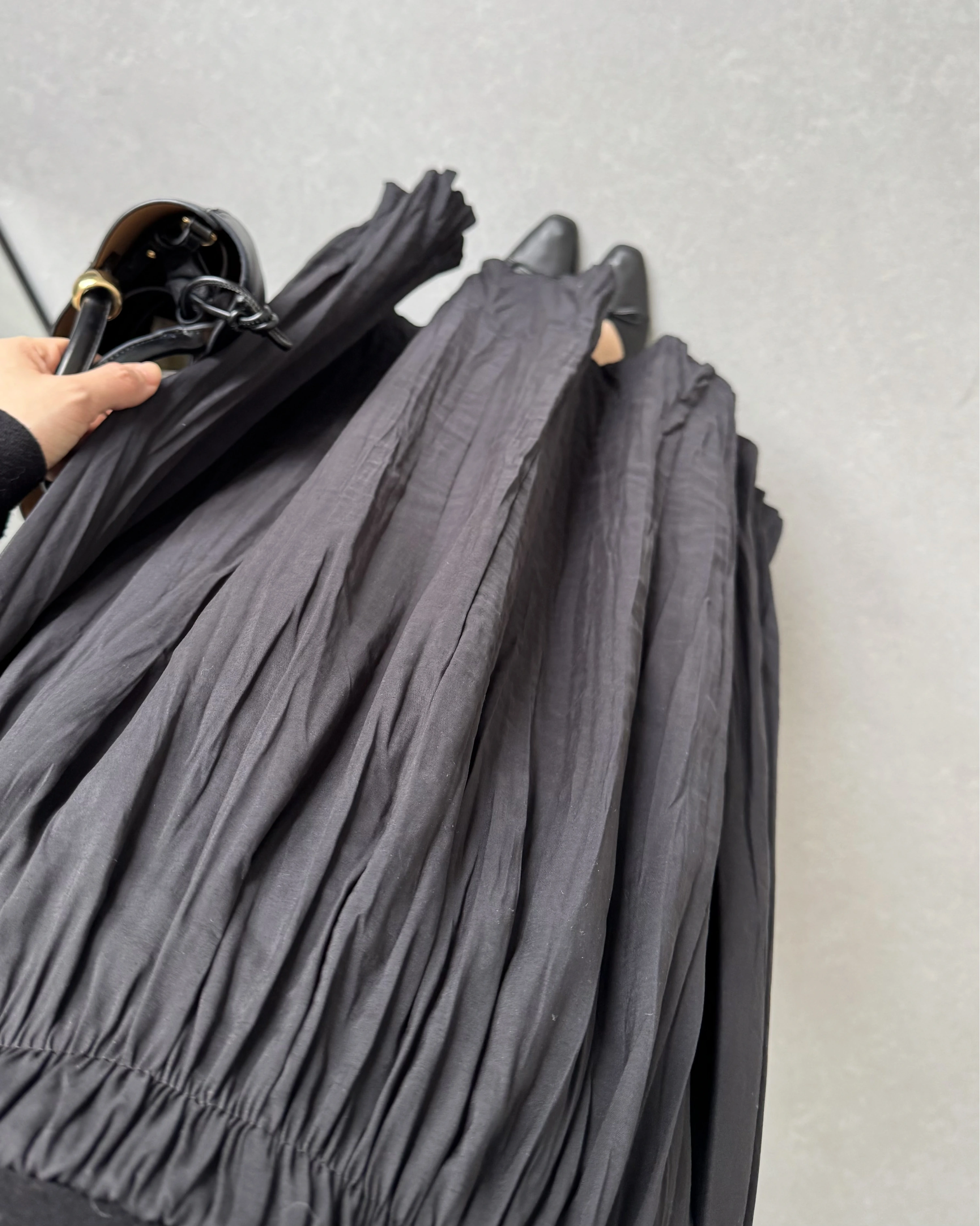 SİYAH TENSEL CRUSH ETEK