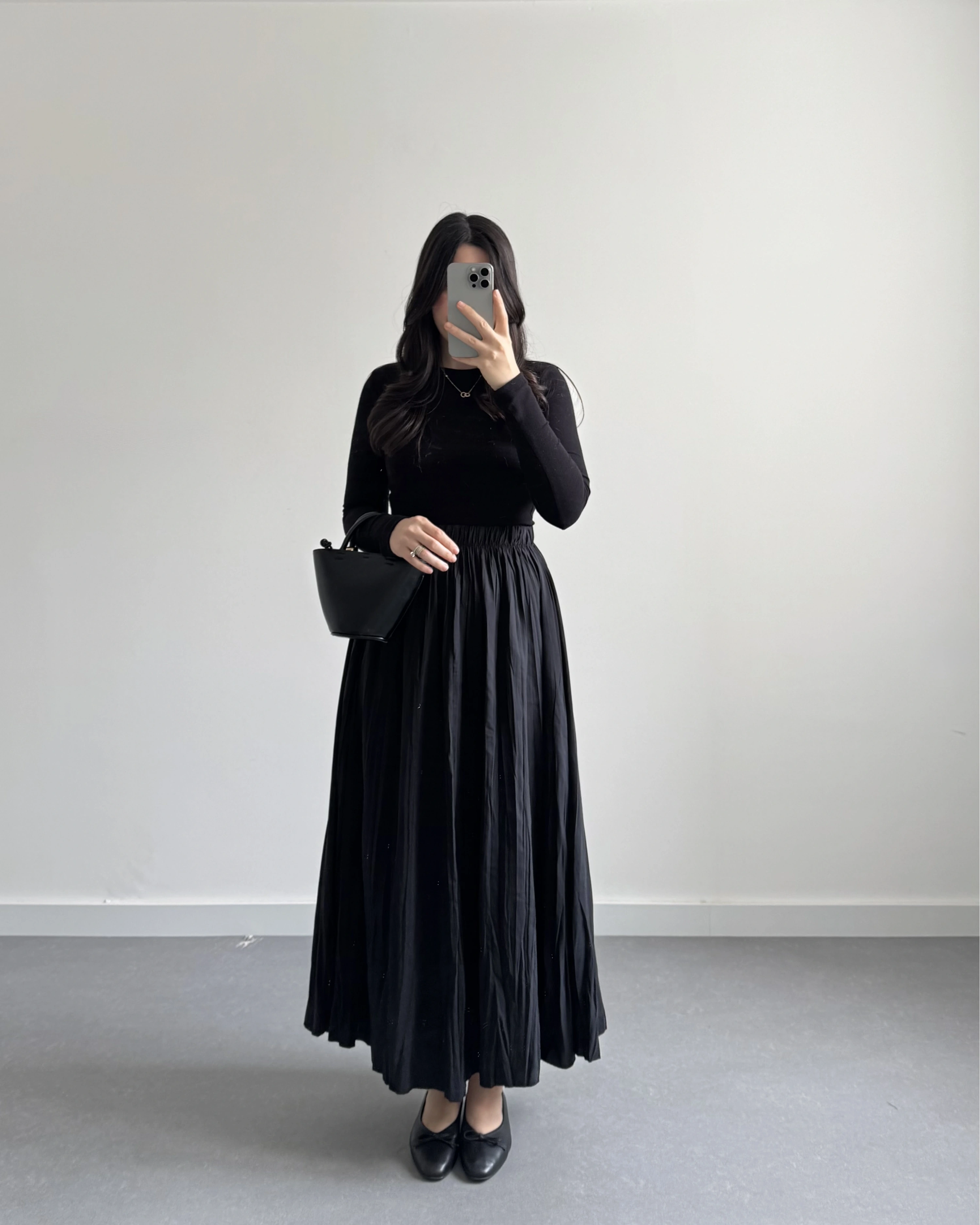 SİYAH TENSEL CRUSH ETEK