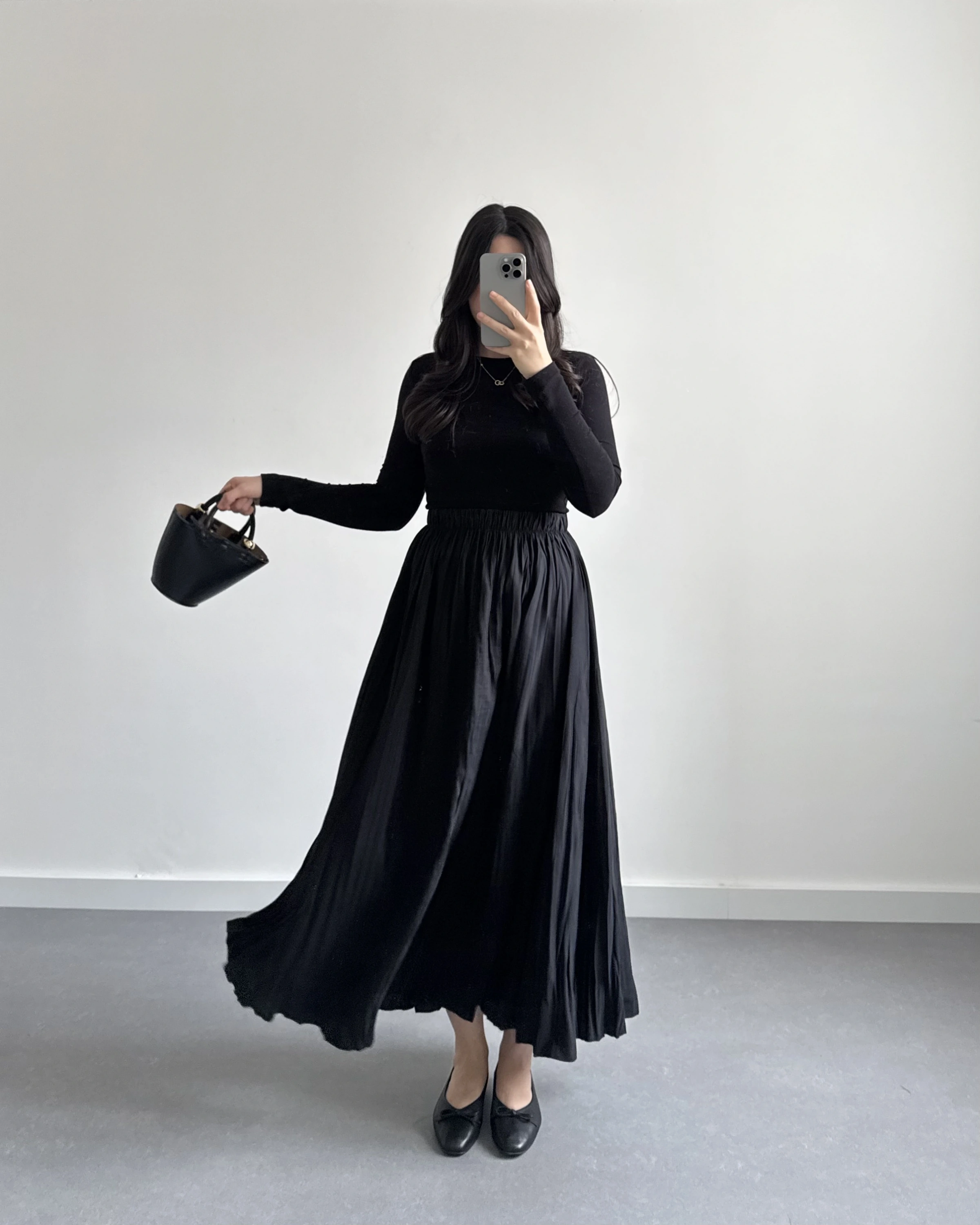 SİYAH TENSEL CRUSH ETEK