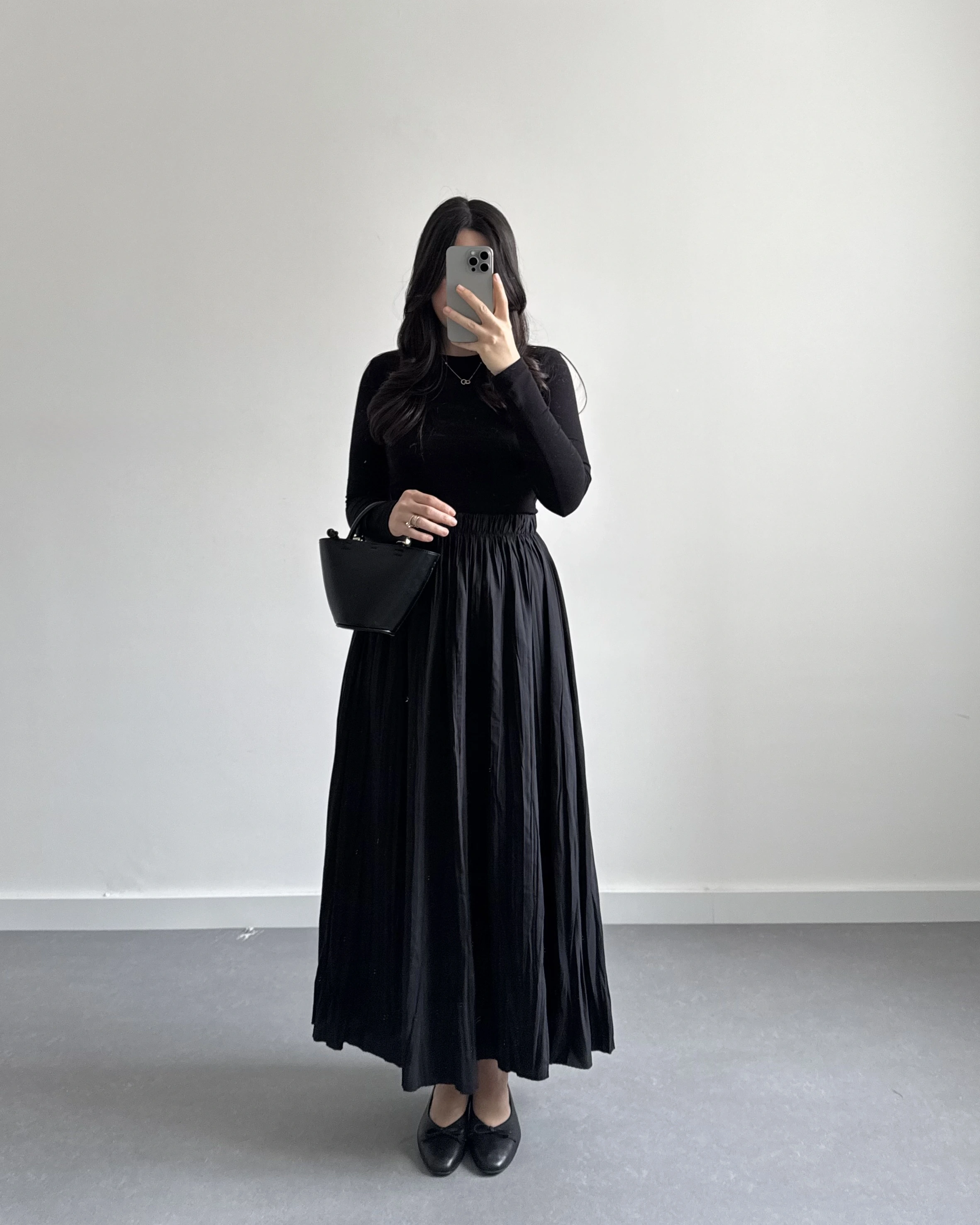 SİYAH TENSEL CRUSH ETEK