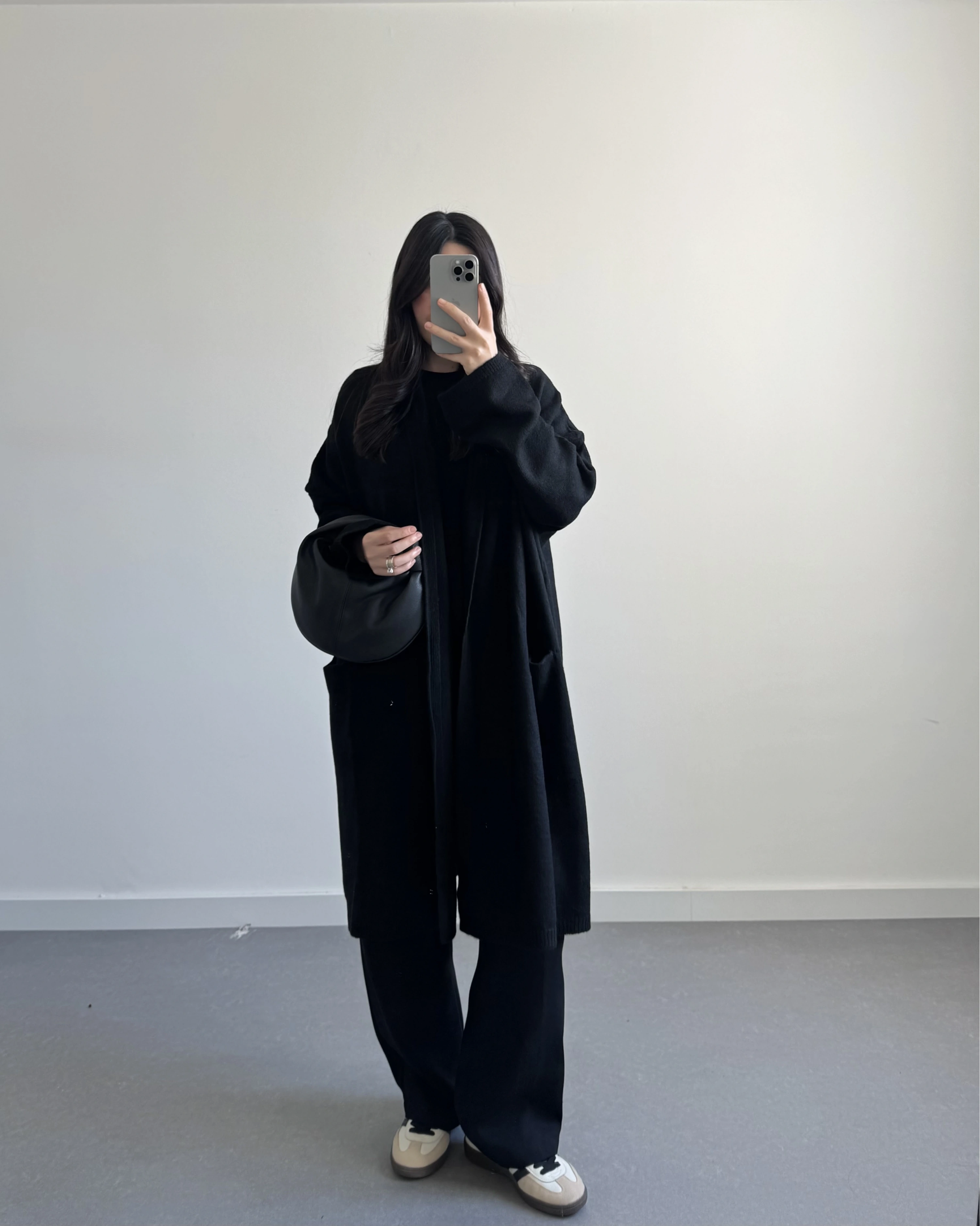 SİYAH UZUN CEPLİ HIRKA