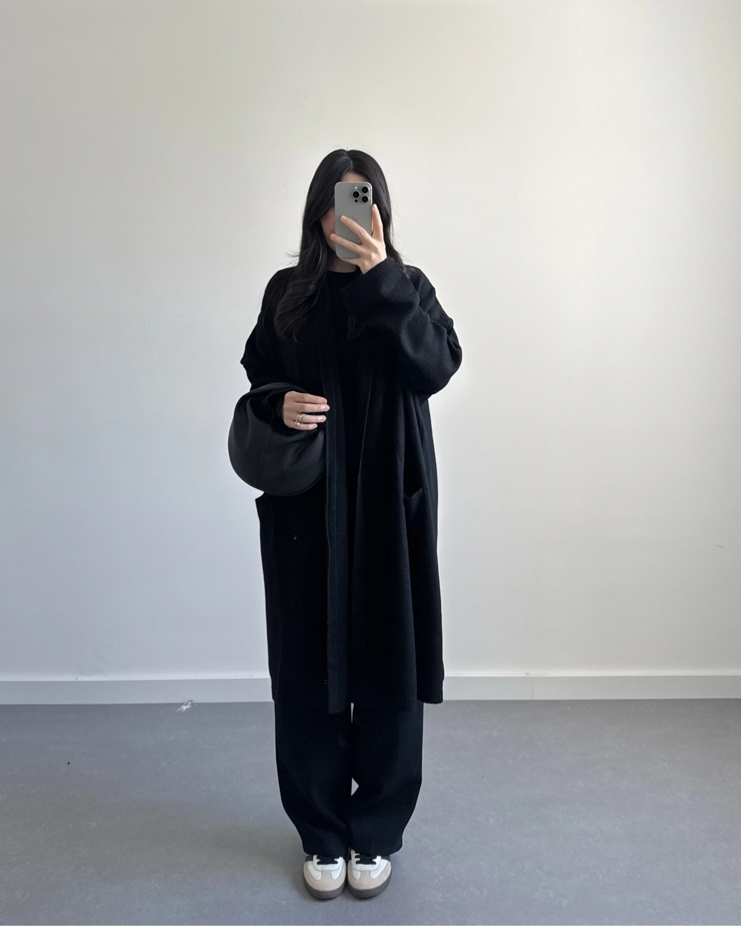 SİYAH UZUN CEPLİ HIRKA