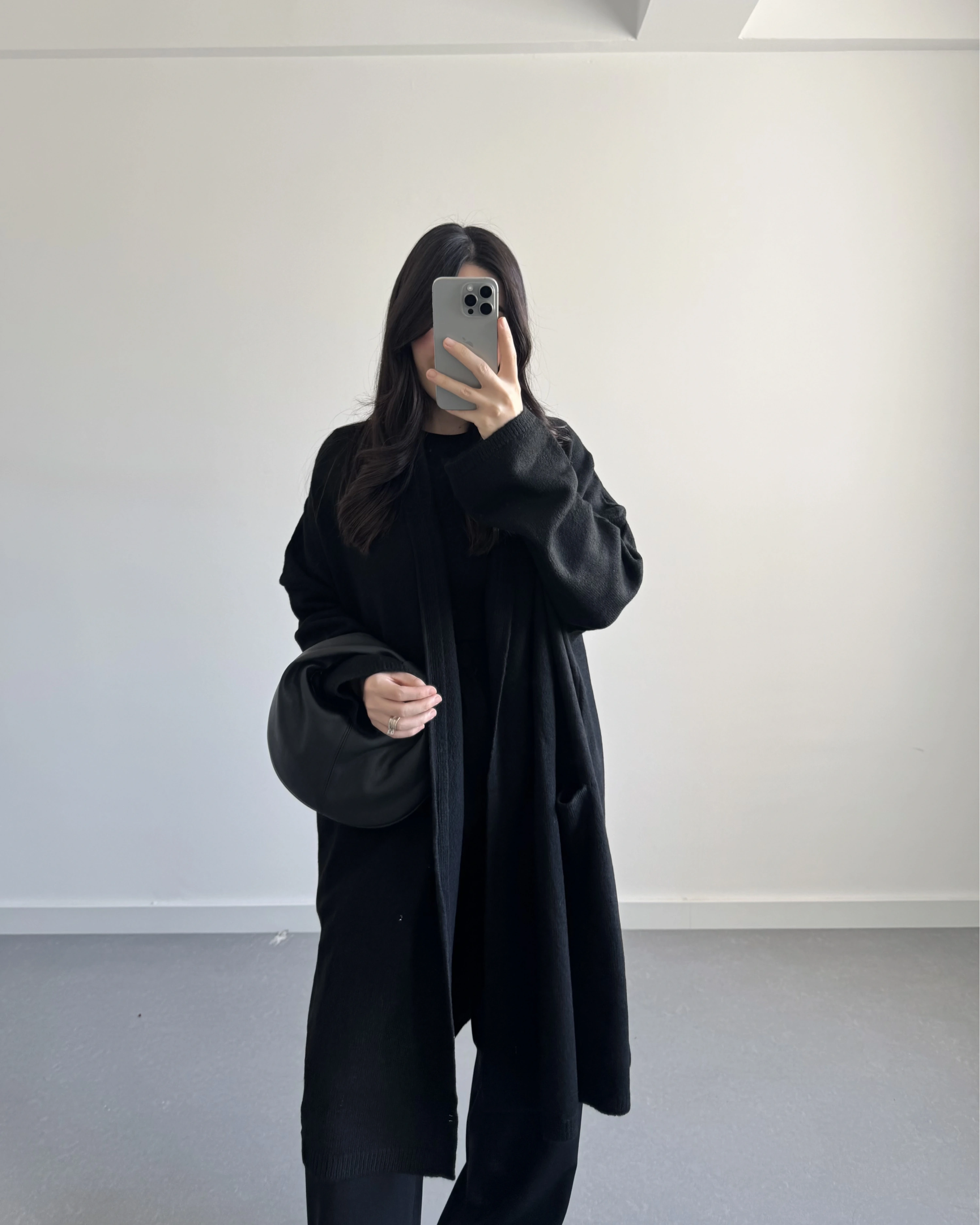 SİYAH UZUN CEPLİ HIRKA