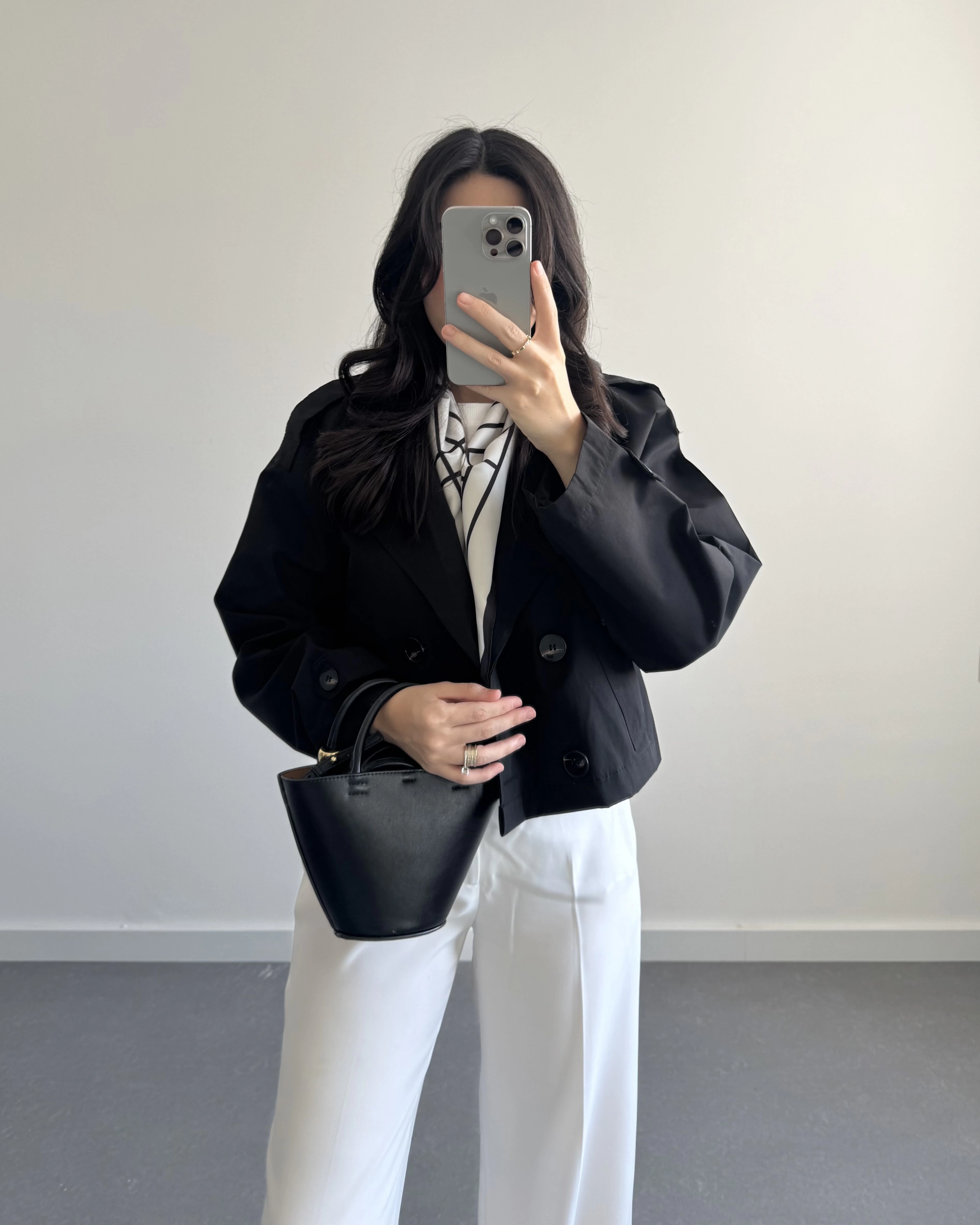 SİYAH ZR MODEL KRUVAZE YAKA TRENÇKOT