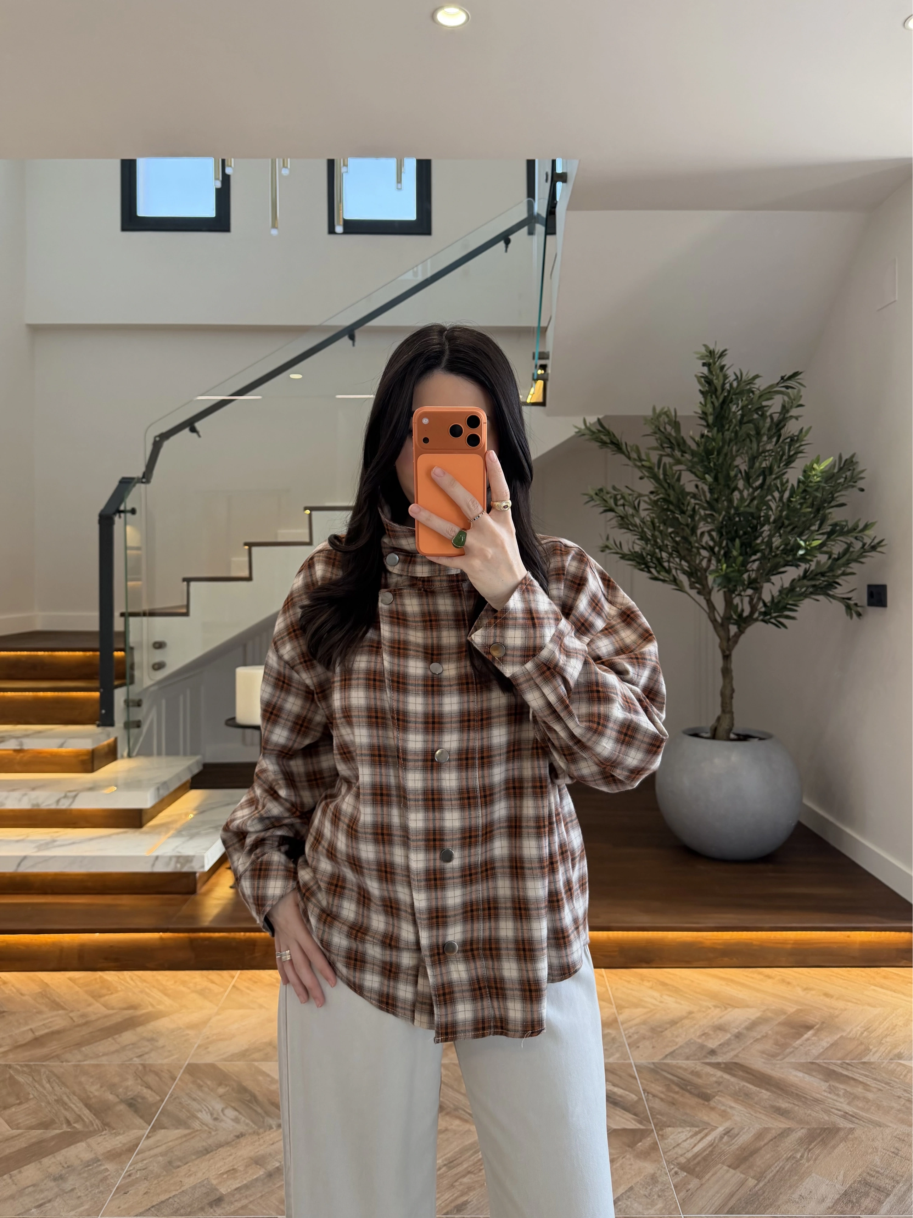 TARÇIN DİK YAKA ÇİT ÇITLI EKOSE GÖMLEK-5130