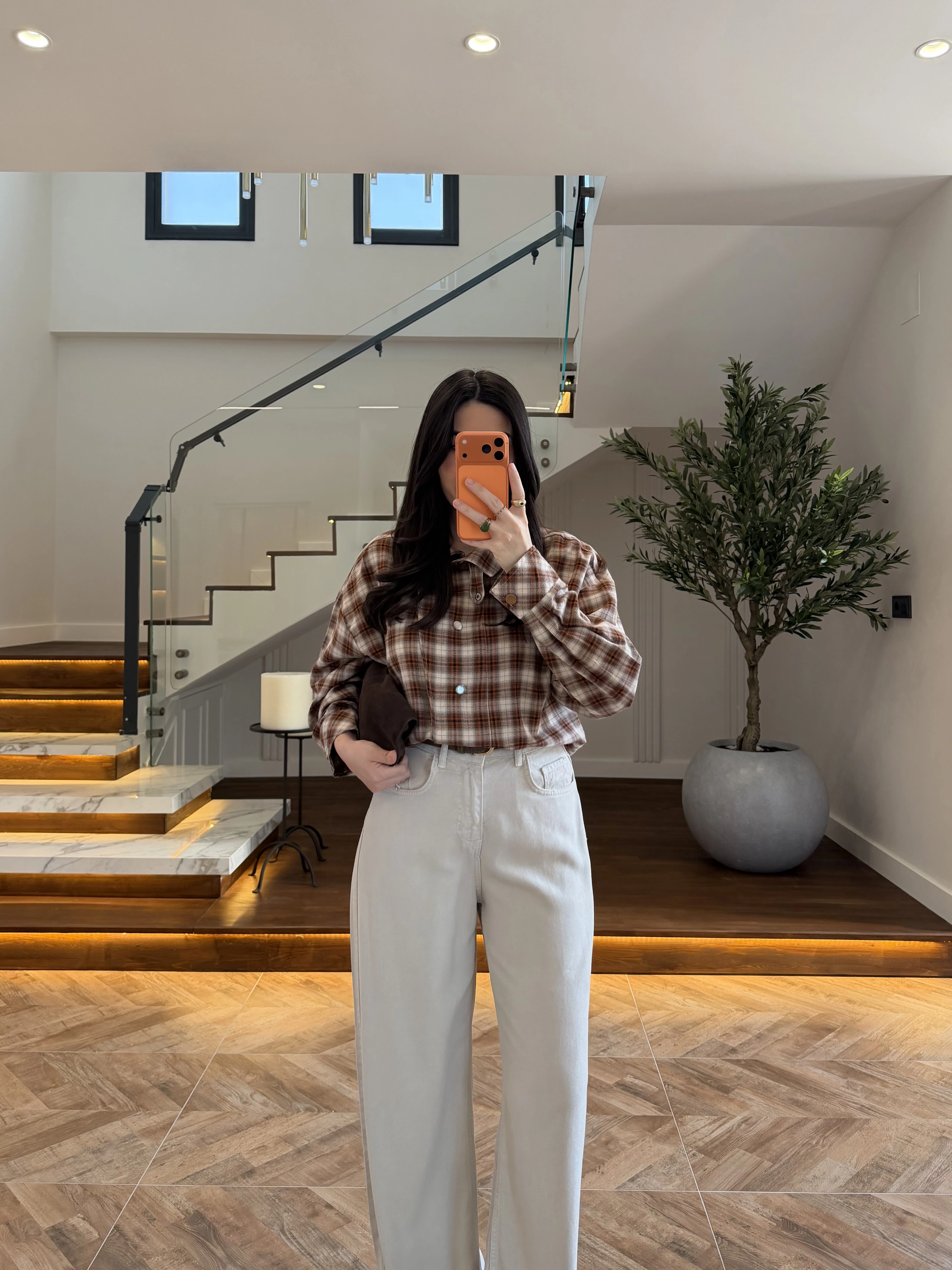 TARÇIN DİK YAKA ÇİT ÇITLI EKOSE GÖMLEK-5130