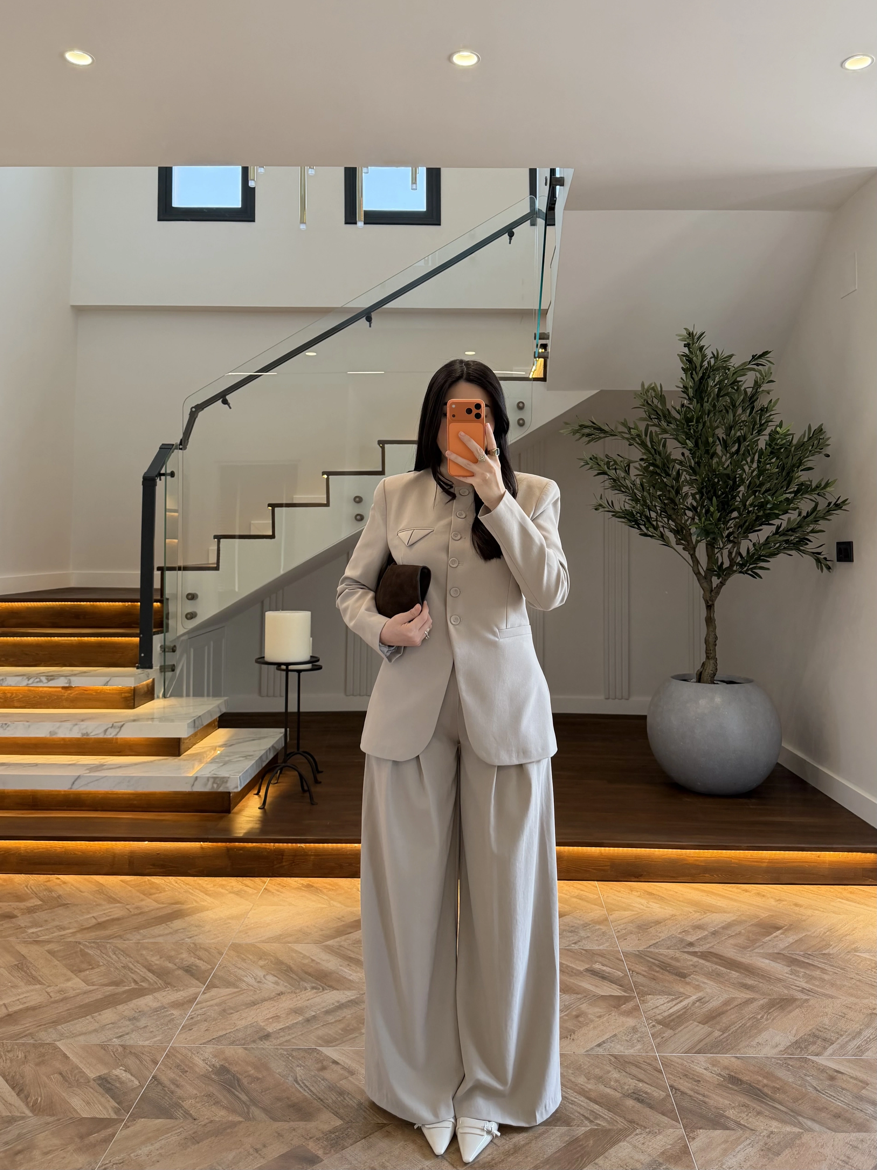 TAŞ CEP DETAY BLAZER TAKIM - 9116