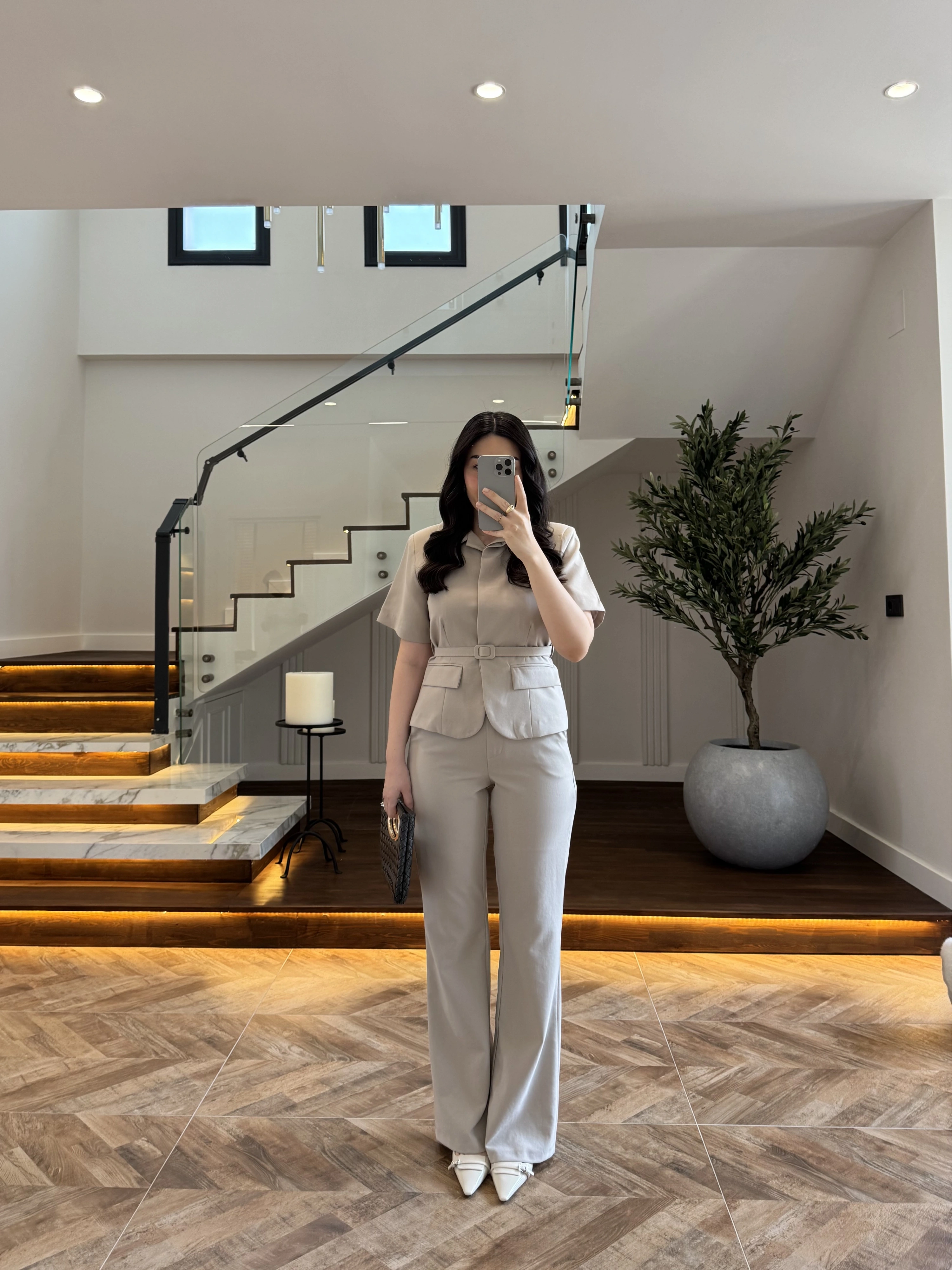 TAŞ KEMERLİ İSPANYOL PAÇA PANTOLON TAKIM -9214