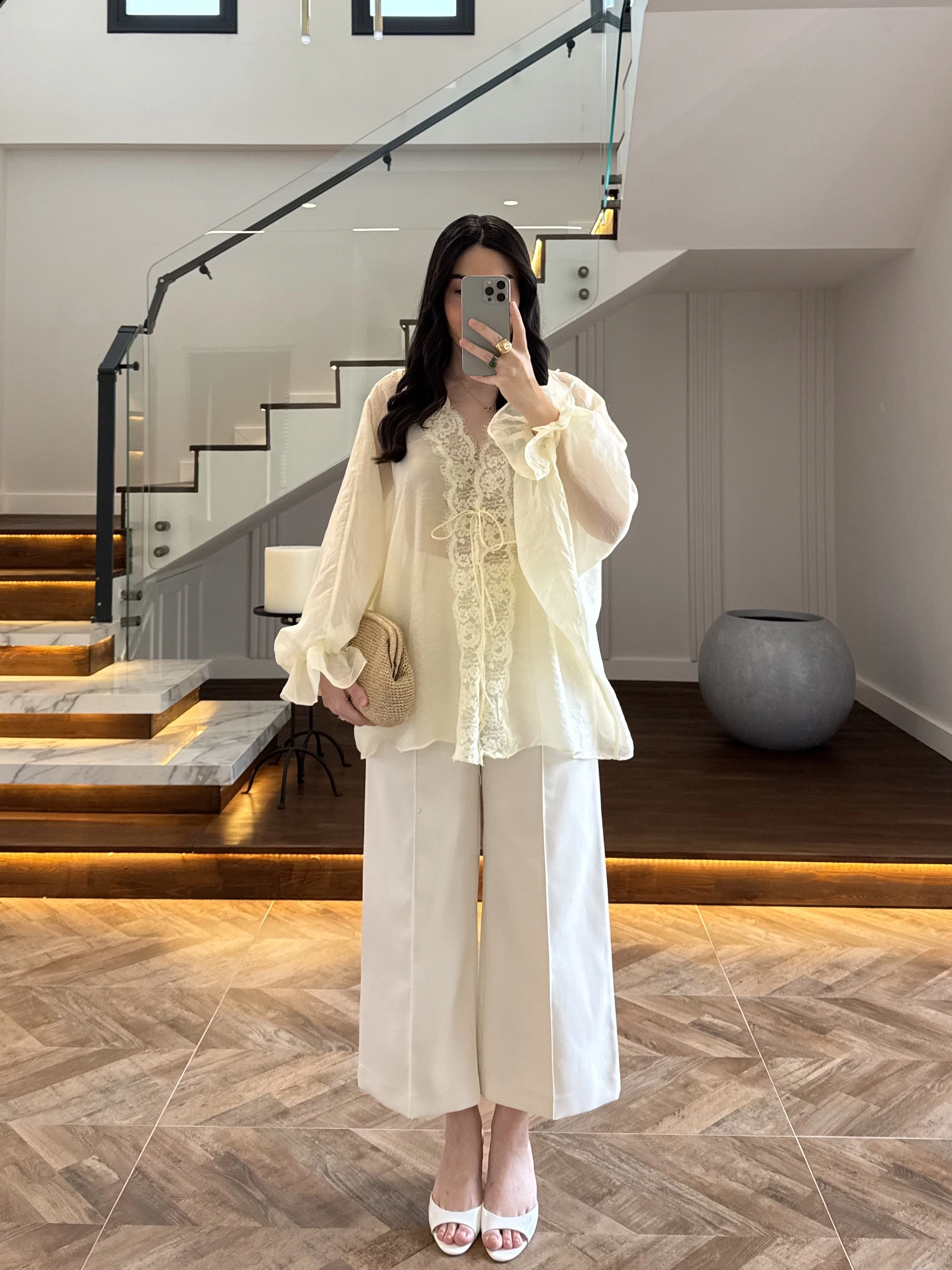 TEREYAĞ SARISI DANTELLİ GÖMLEK -5108