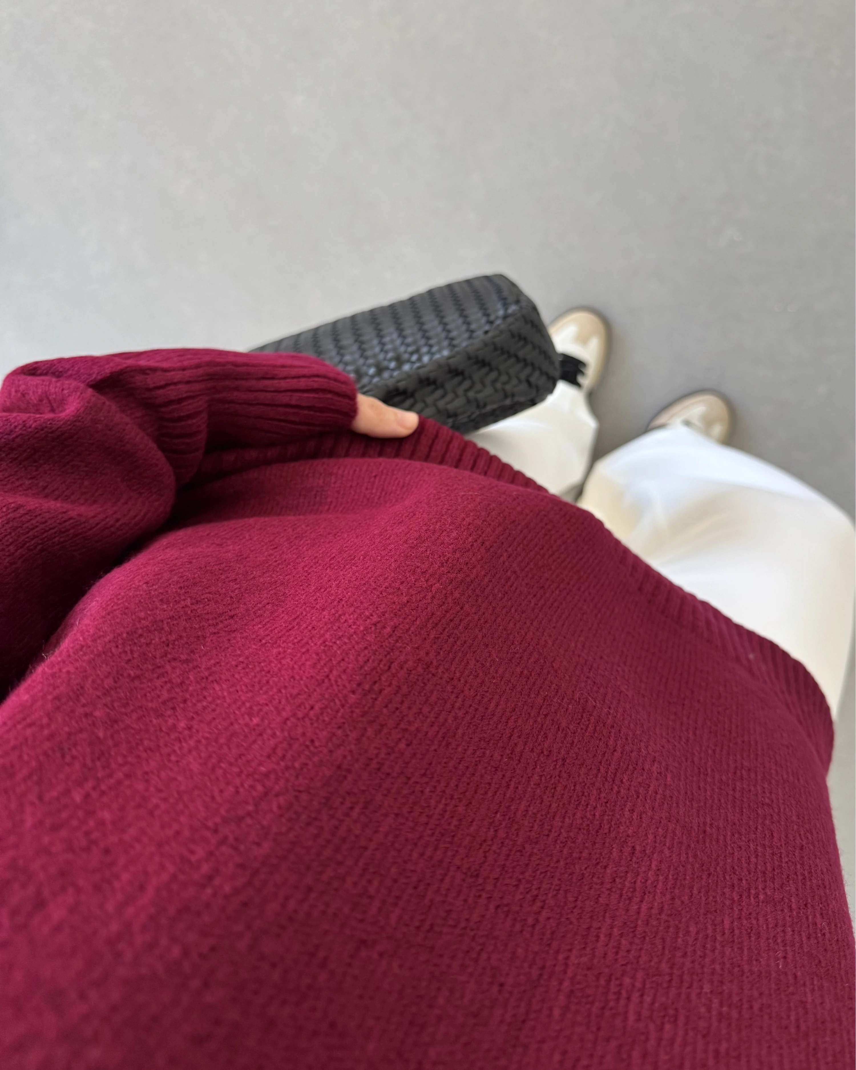 V YAKA PİNTEREST KAZAK BORDO