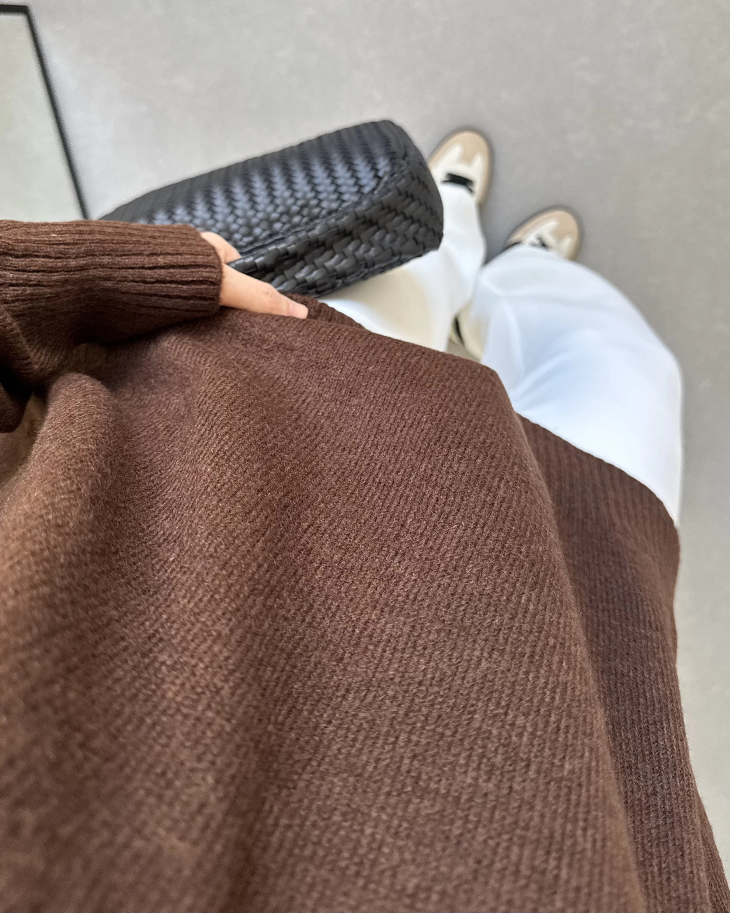 V YAKA PİNTEREST KAZAK KAHVE