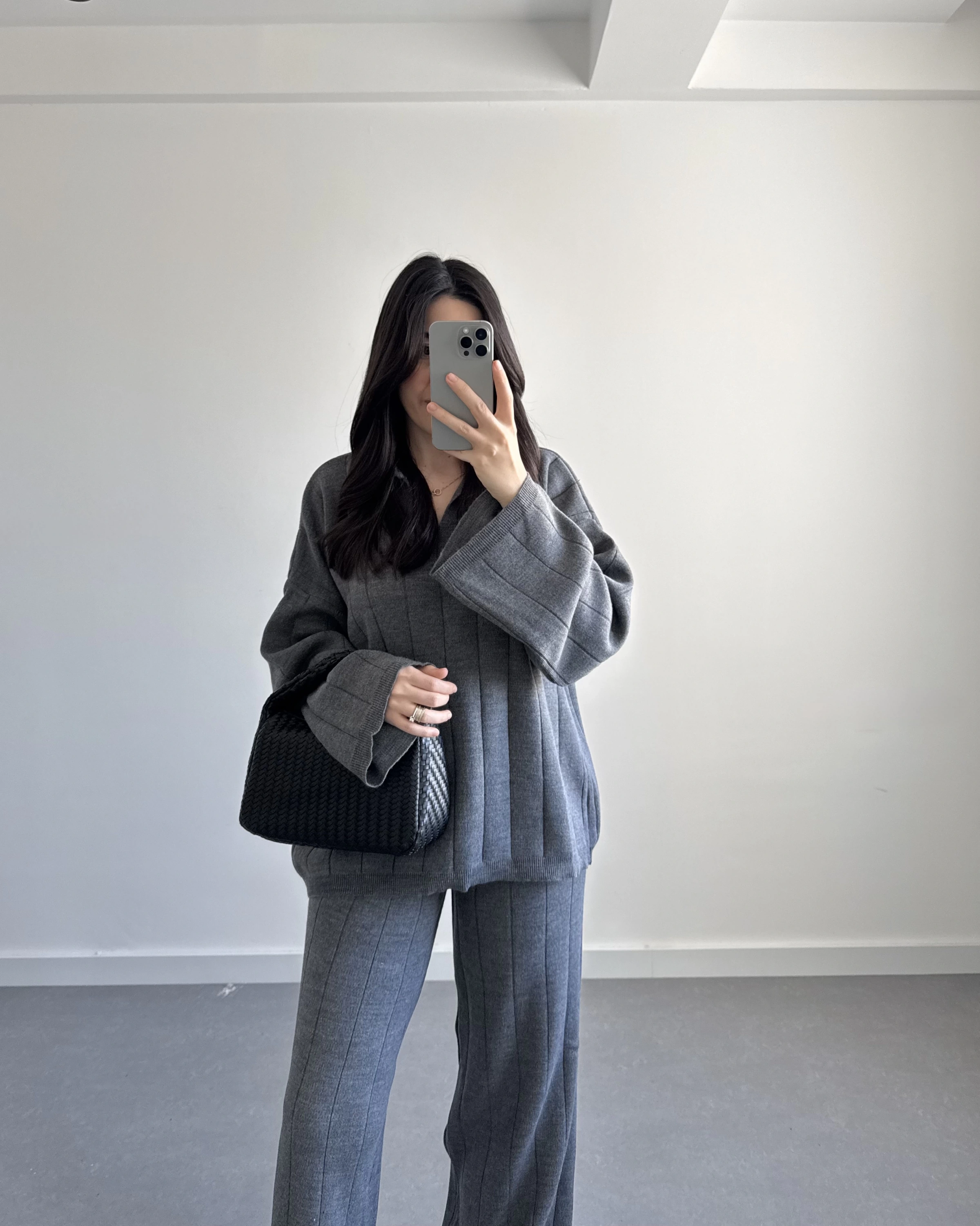 V YAKA TRİKO TAKIM ANTRASİT