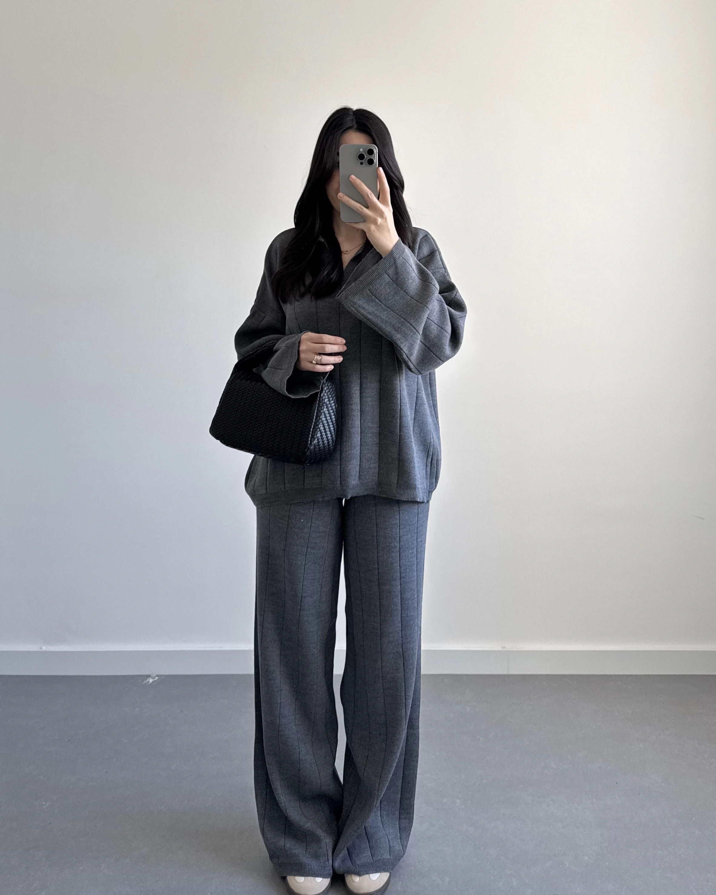 V YAKA TRİKO TAKIM ANTRASİT