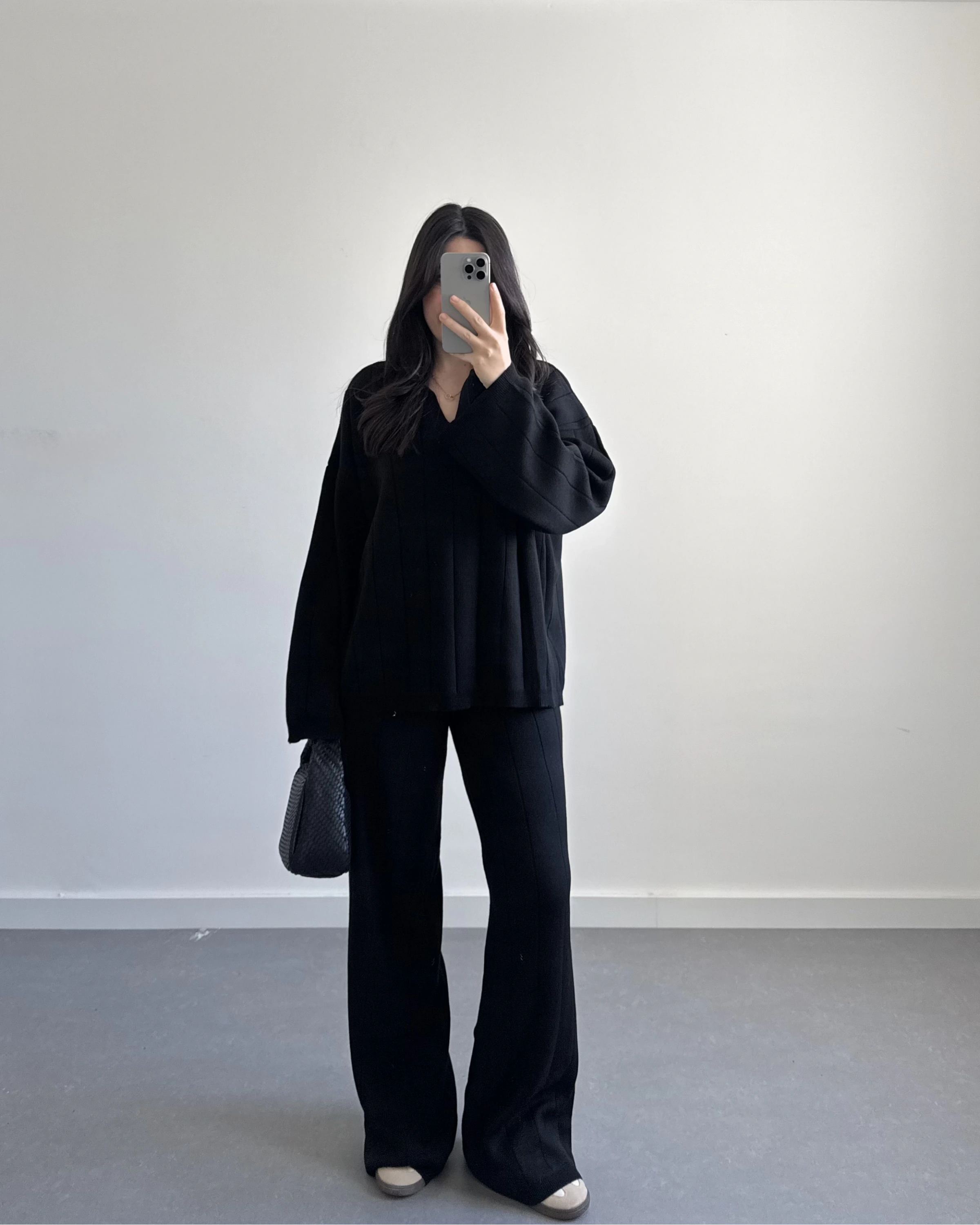 V YAKA TRİKO TAKIM SİYAH