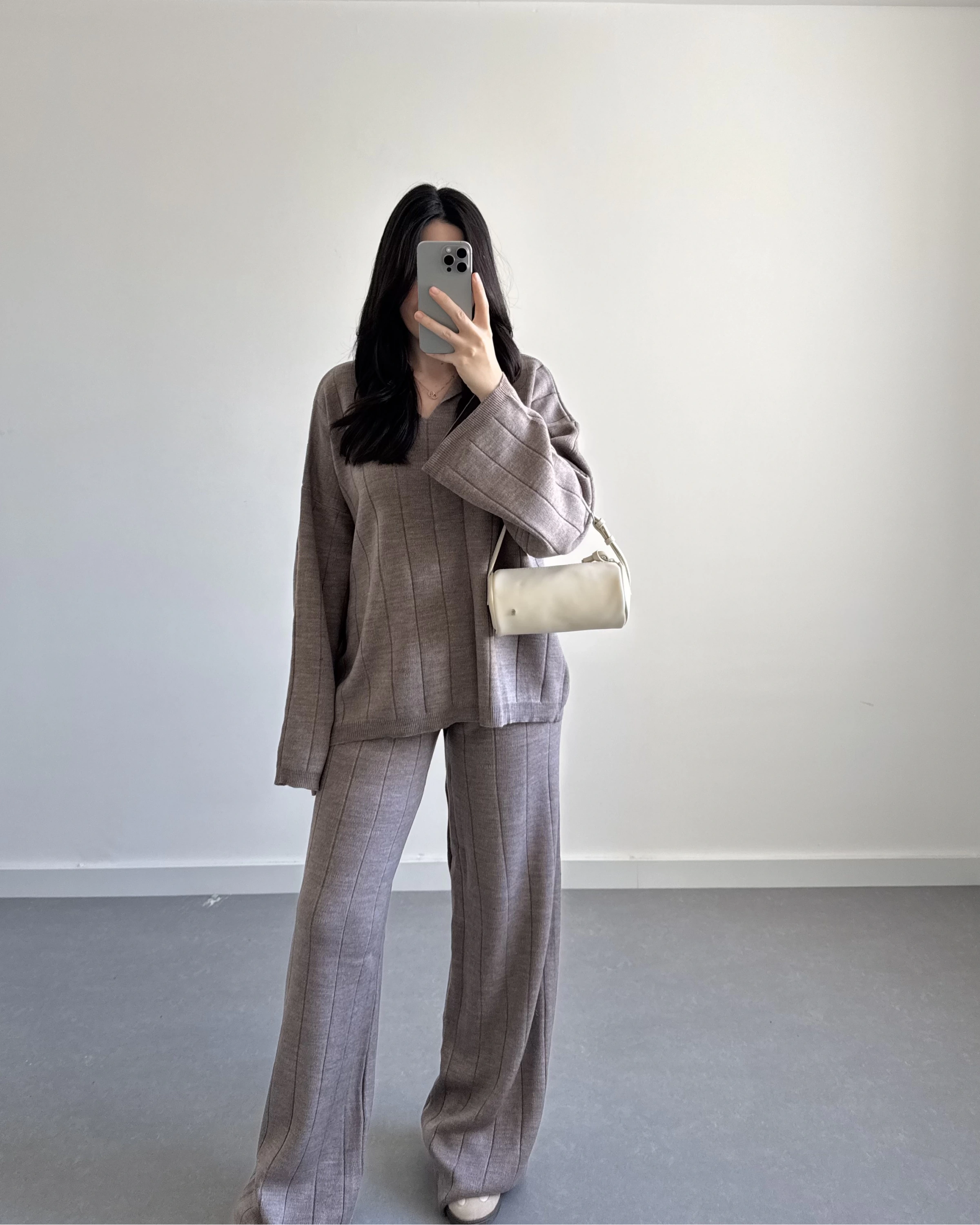 V YAKA TRİKO TAKIM VİZON