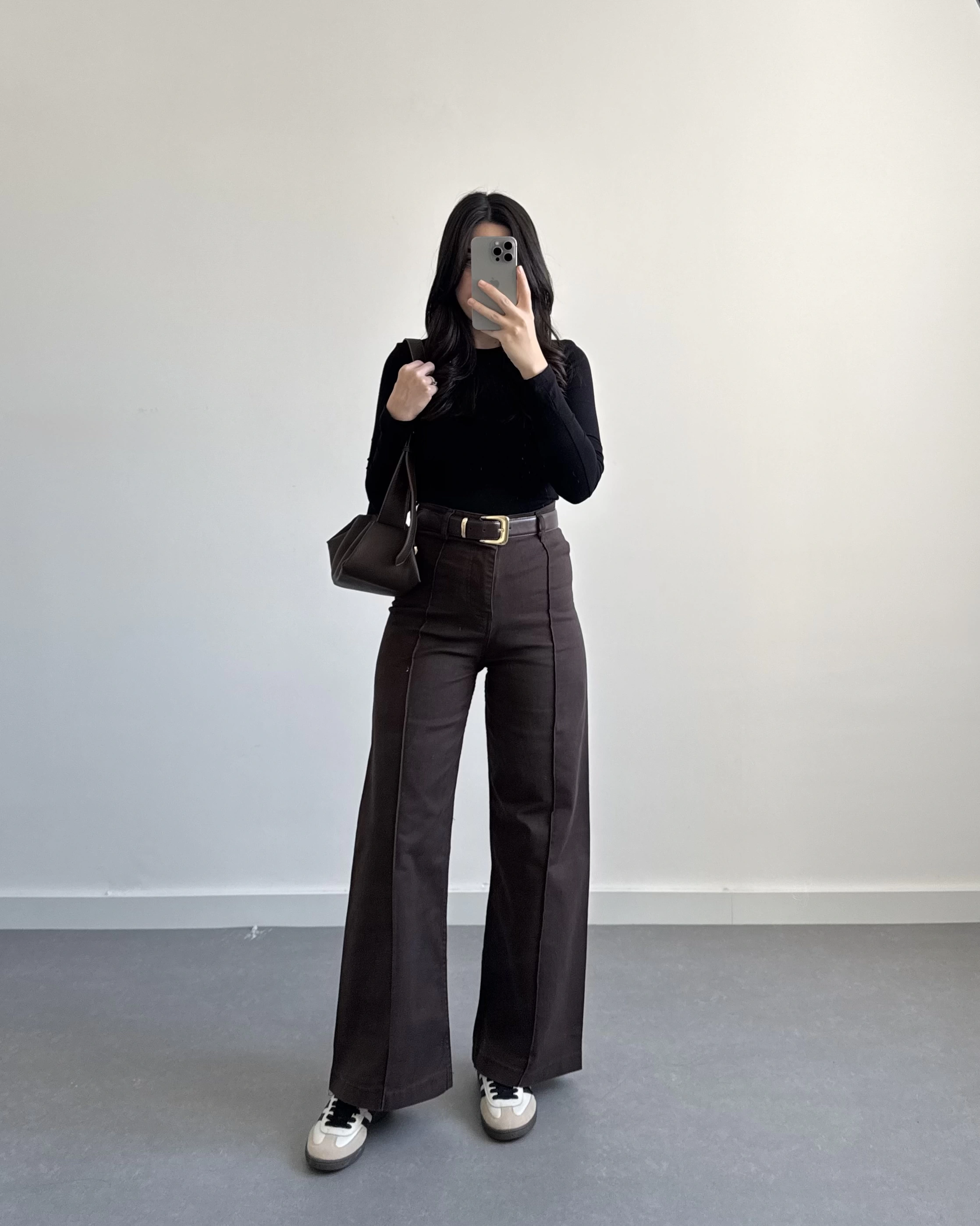 YÜKSEK BEL ÇİMALI KAHVE JEAN