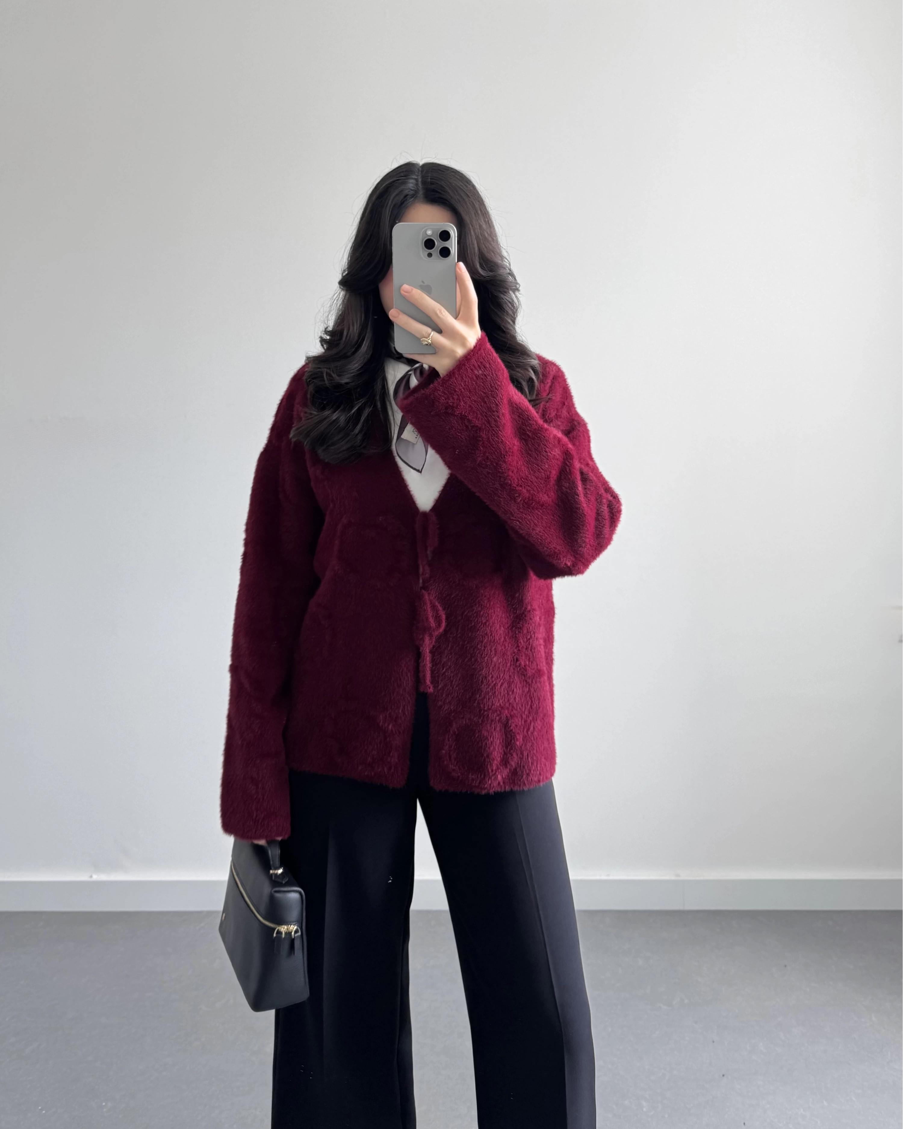 YUMOŞ ÖNDEN BAĞLAMALI HIRKA BORDO