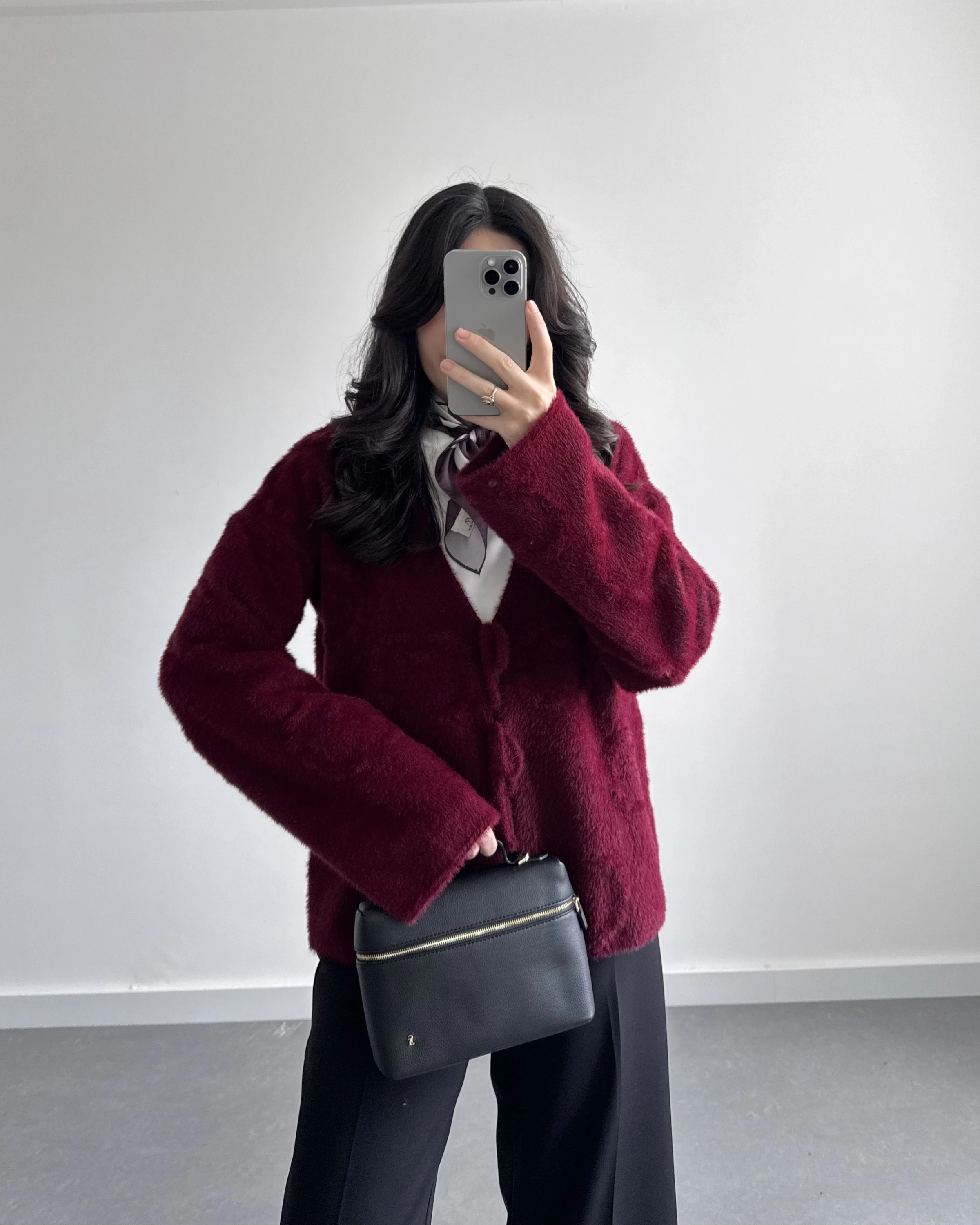 YUMOŞ ÖNDEN BAĞLAMALI HIRKA BORDO
