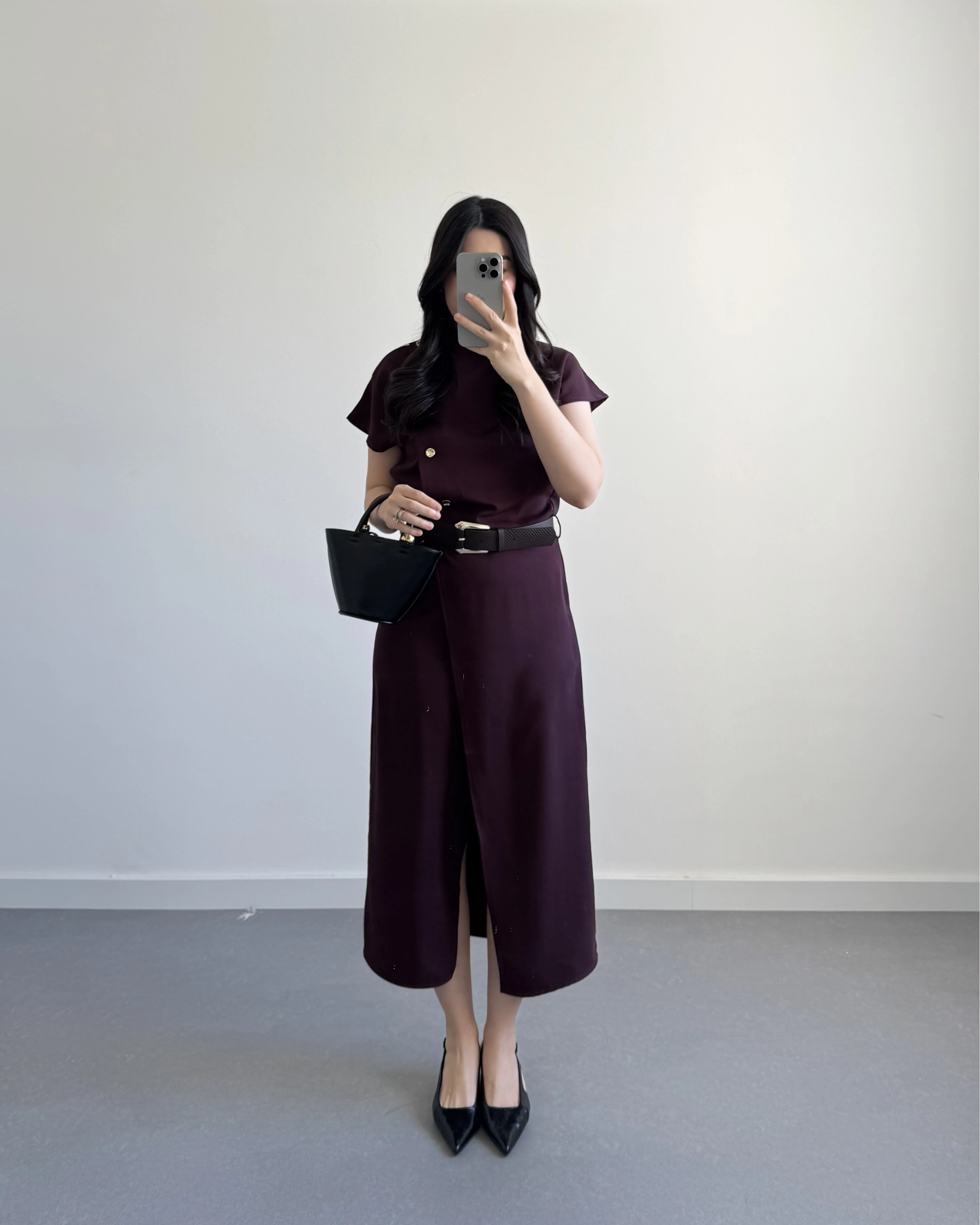 ZR MODEL BORDO KEMERLİ ELBİSE