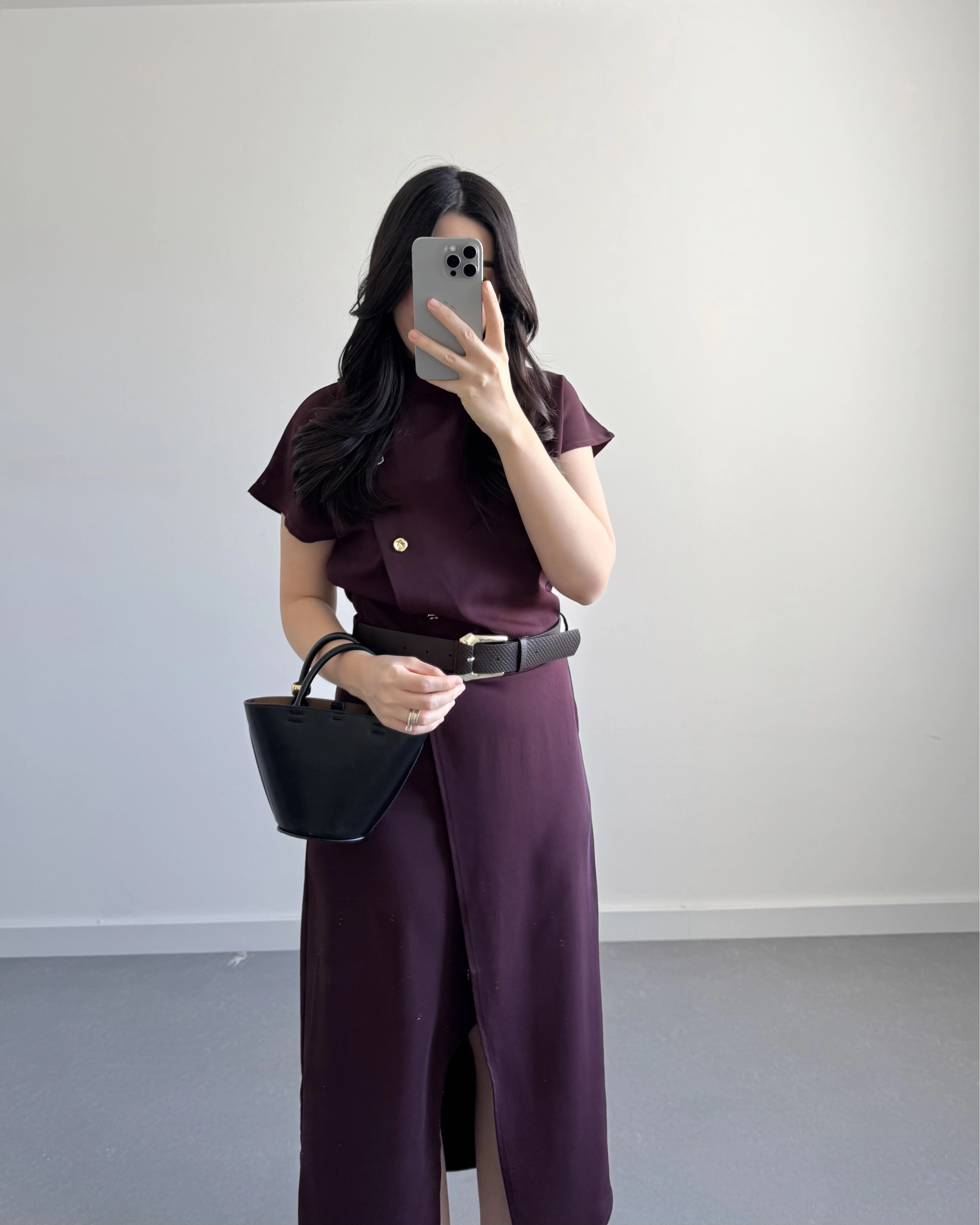 ZR MODEL BORDO KEMERLİ ELBİSE