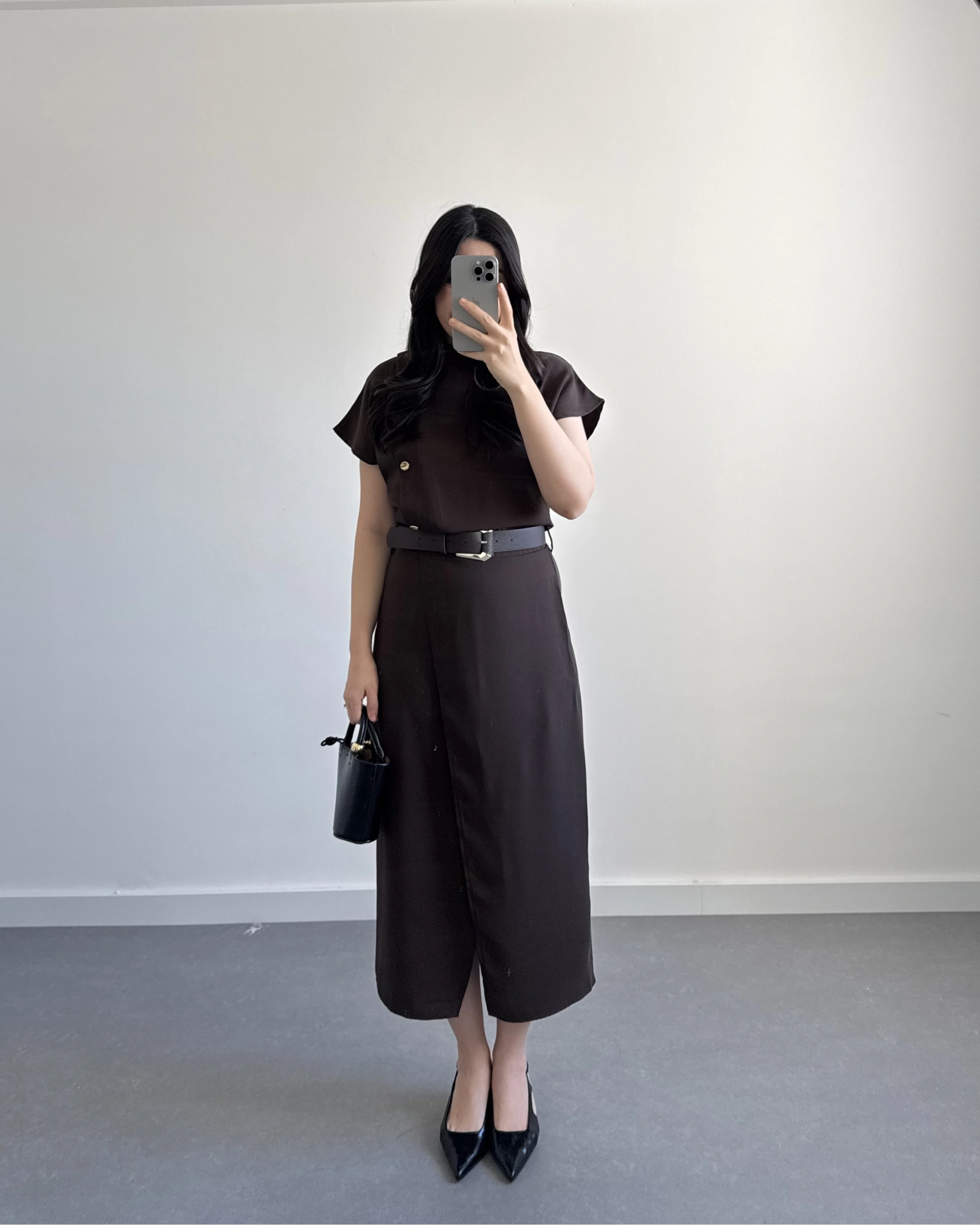 ZR MODEL KAHVE KEMERLİ ELBİSE