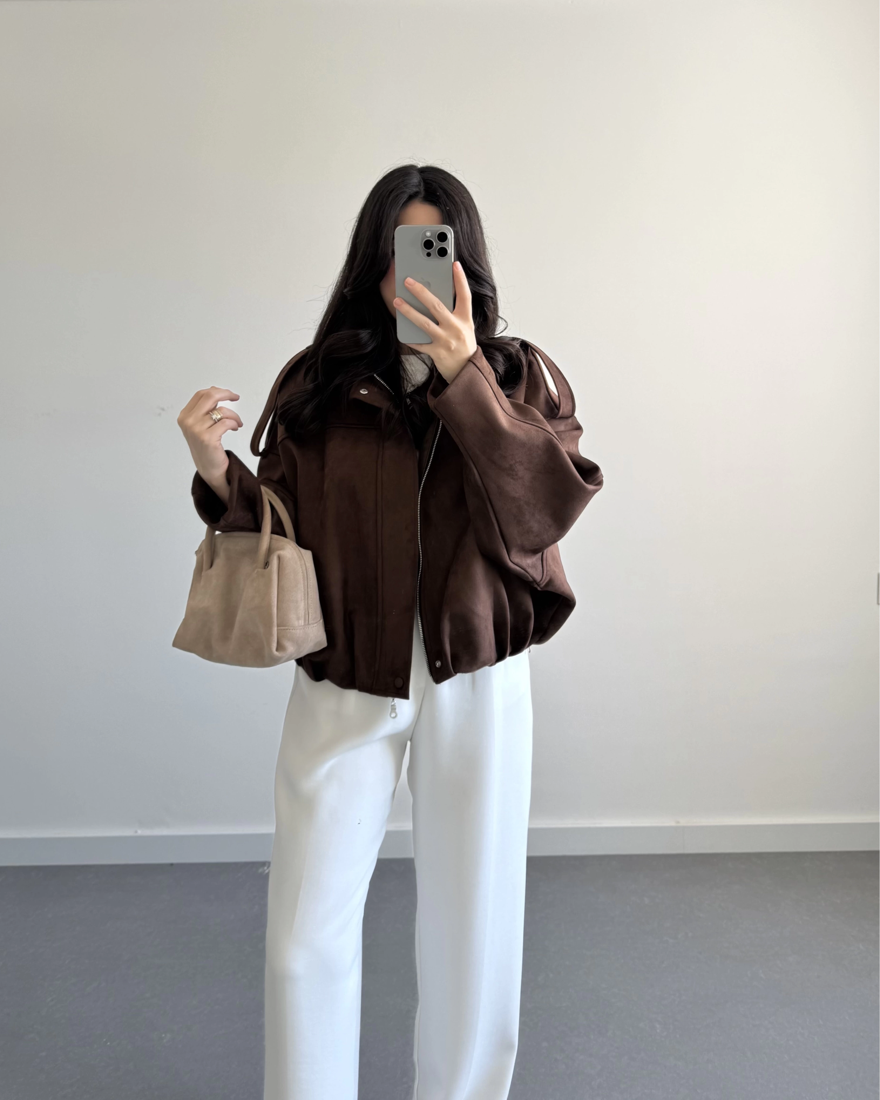 ZR MODEL SÜET BOMBER CEKET KAHVE