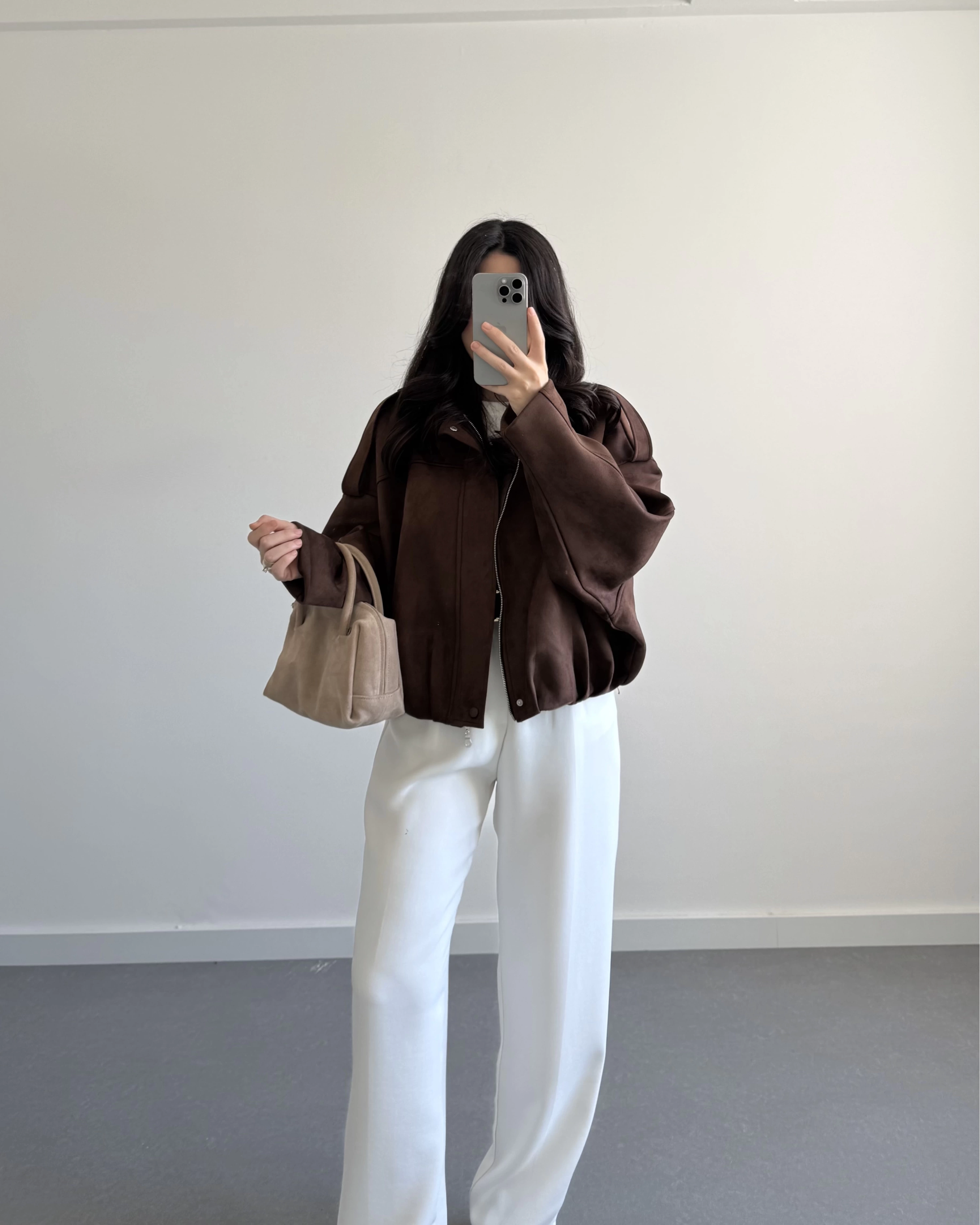 ZR MODEL SÜET BOMBER CEKET KAHVE