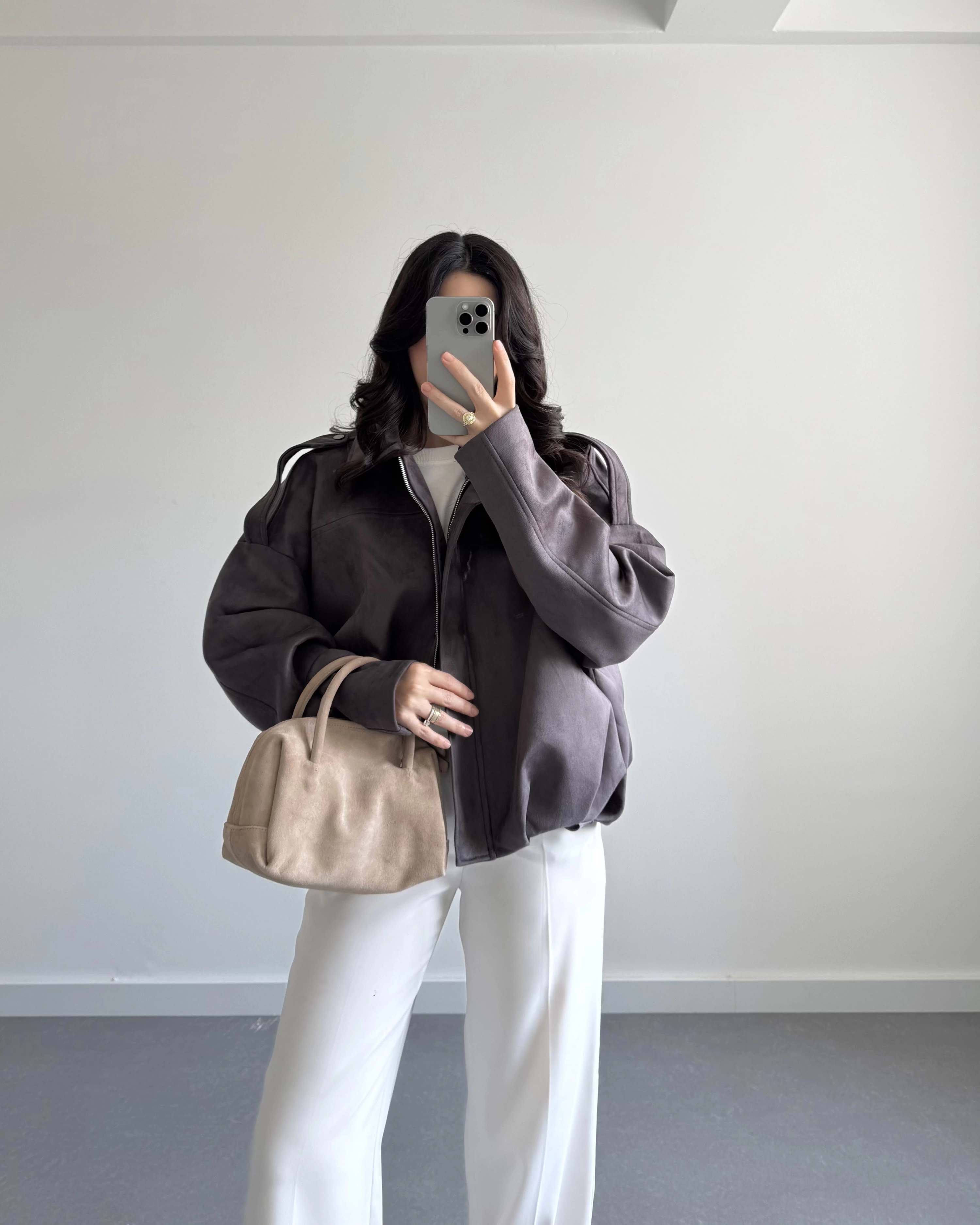 ZR MODEL SÜET BOMBER CEKET ANTRASİT