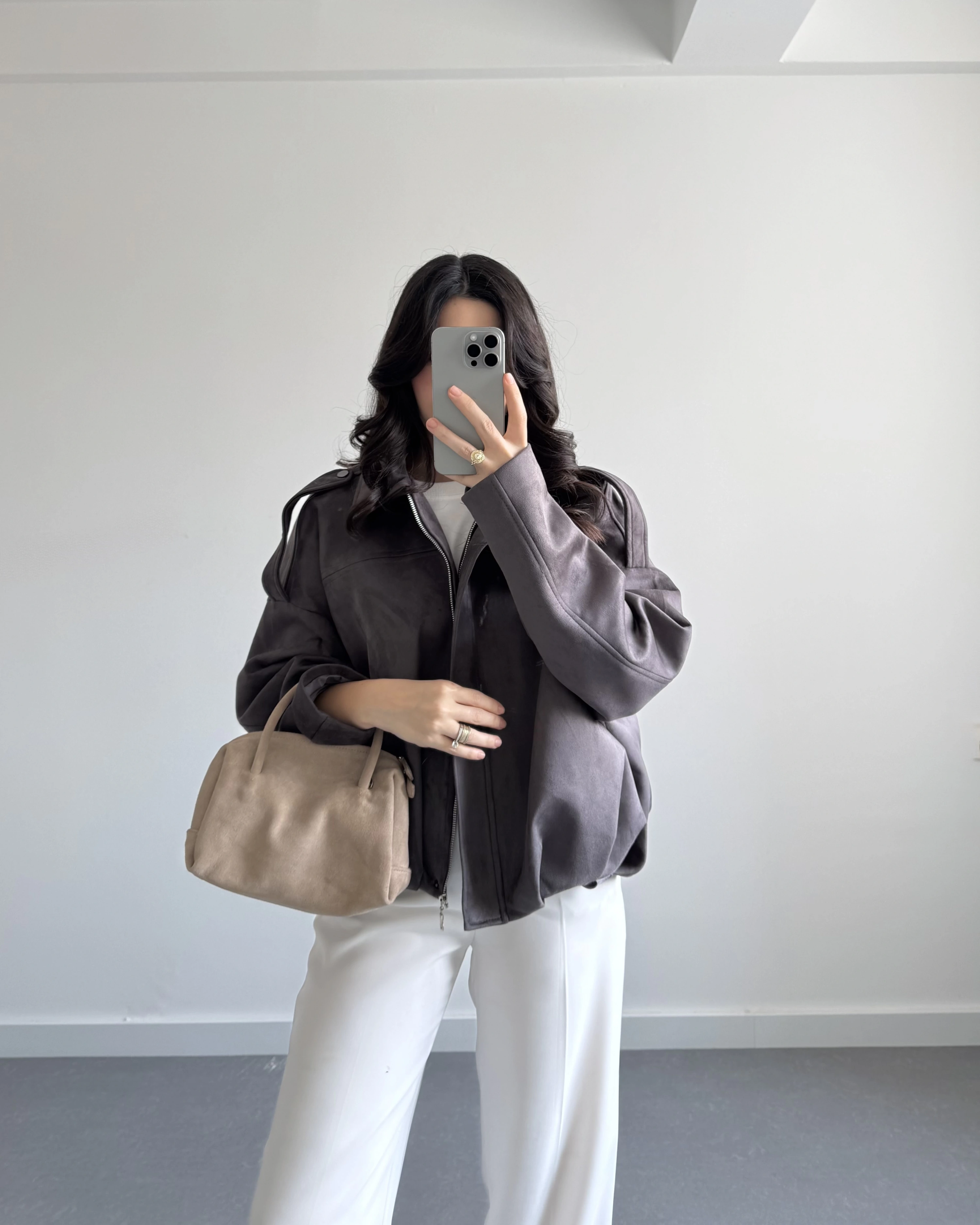 ZR MODEL SÜET BOMBER CEKET ANTRASİT