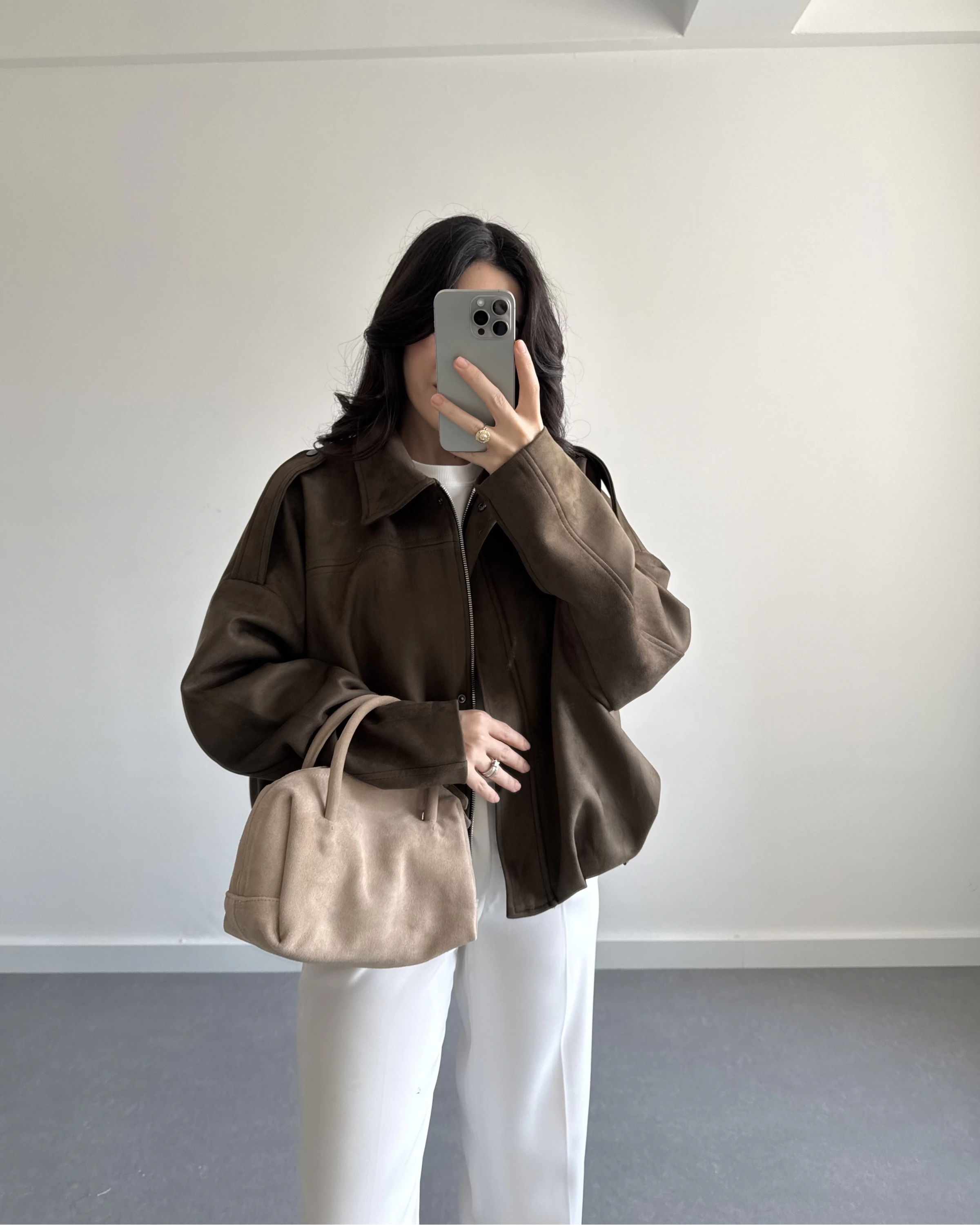 ZR MODEL SÜET BOMBER CEKET HAKİ