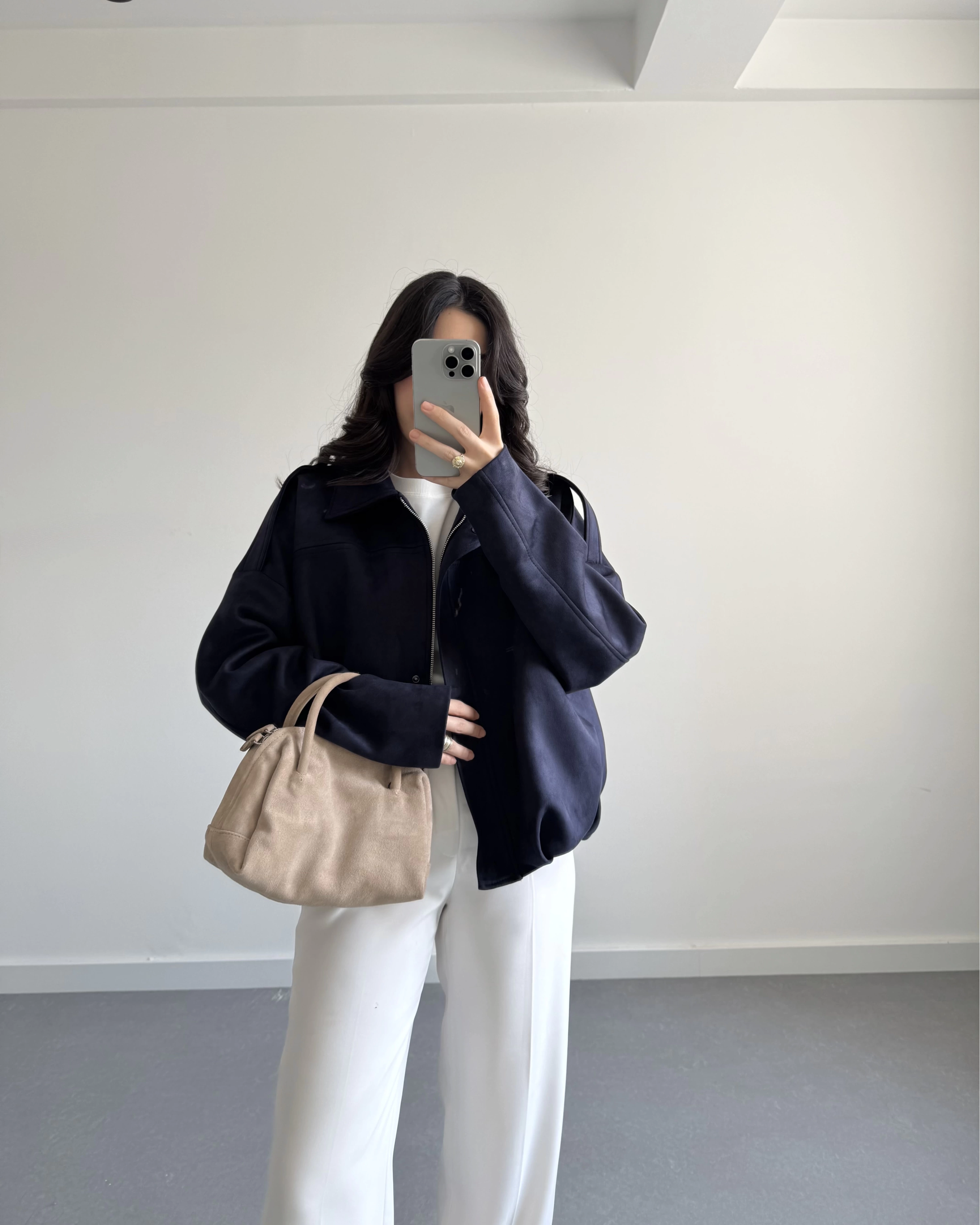 ZR MODEL SÜET BOMBER CEKET LACİVERT
