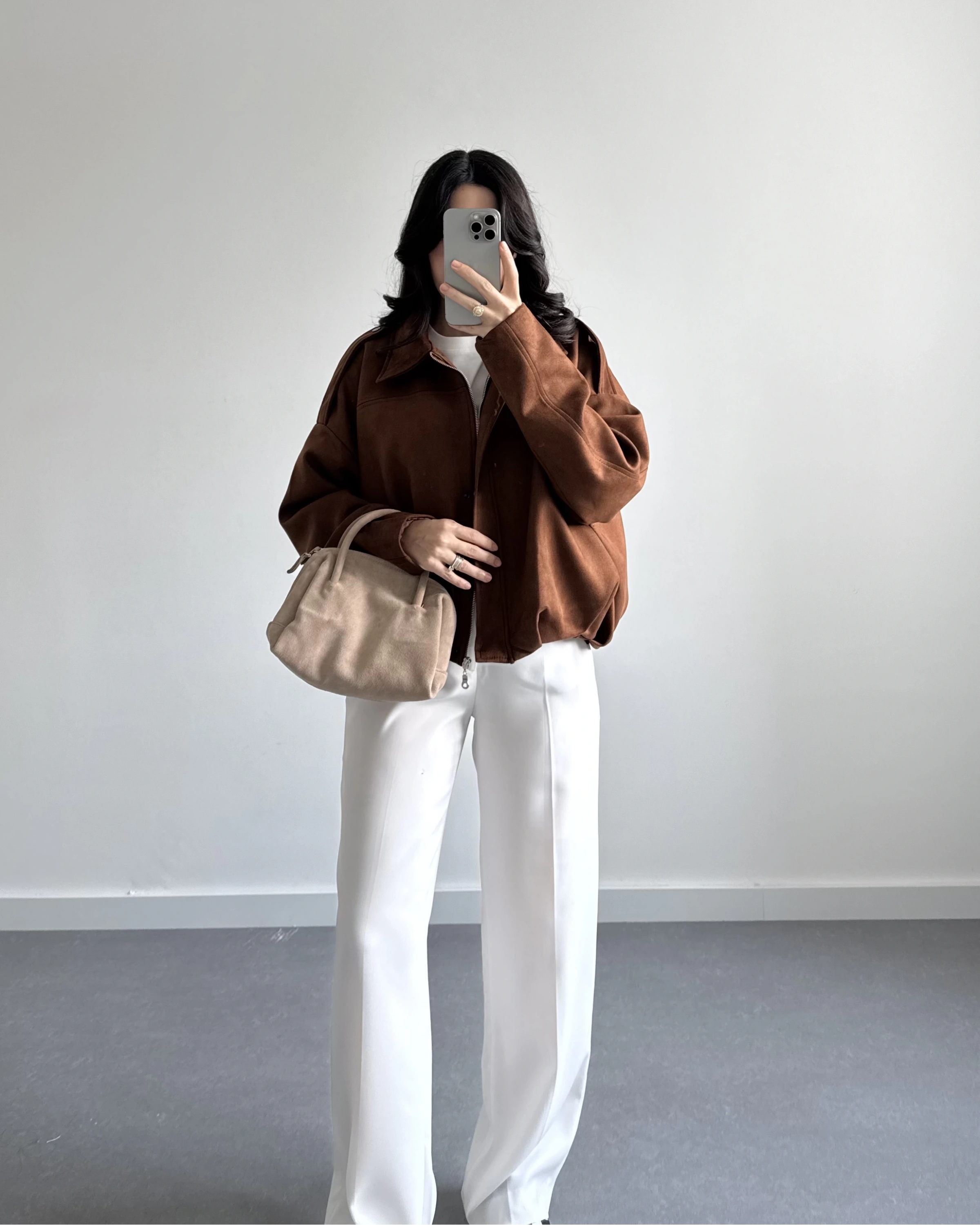 ZR MODEL SÜET BOMBER CEKET TABA