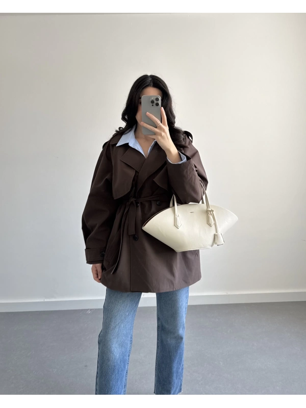 KAHVE ARA BOY PREMİUM TRENÇKOT