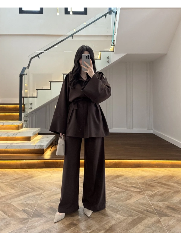 KAHVE TRENÇ TAKIM -266006