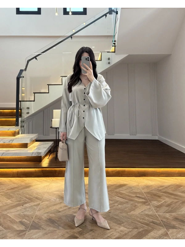 MİNT BAĞLAMALI DÜĞMELİ TAKIM -8916