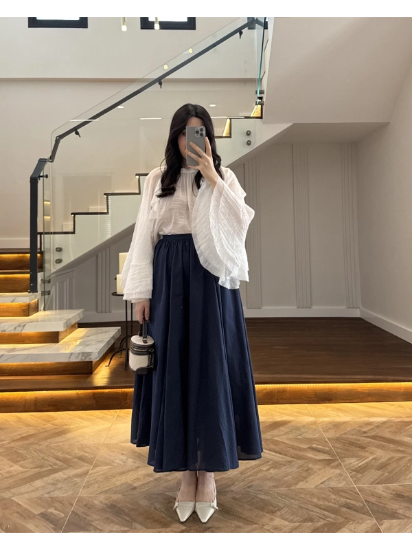 LACİVERT KLOŞ ETEK -5039