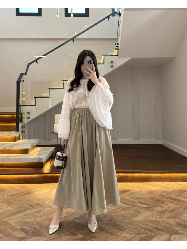 HAKİ KLOŞ ETEK -5039