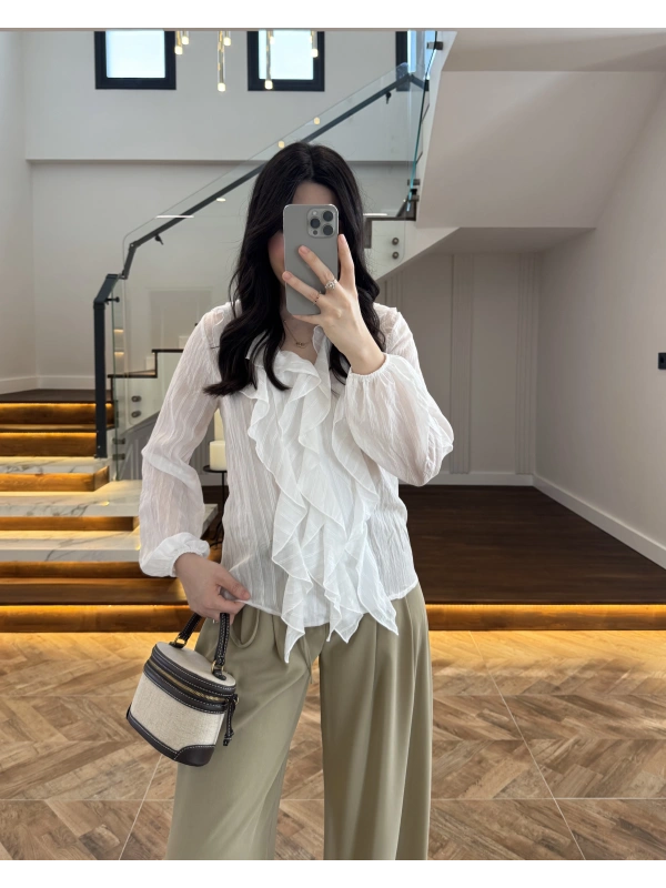 EKRU FIRFIRLI GÖMLEK-2193