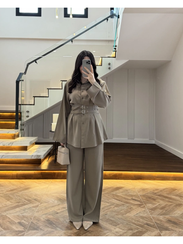 HAKİ KEMERLİ PİLELİ TAKIM-8937