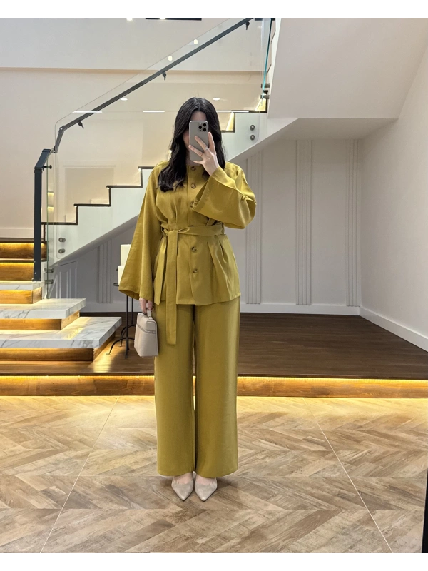 HARDAL PİLE DETAY KUŞAKLI TAKIM -8926